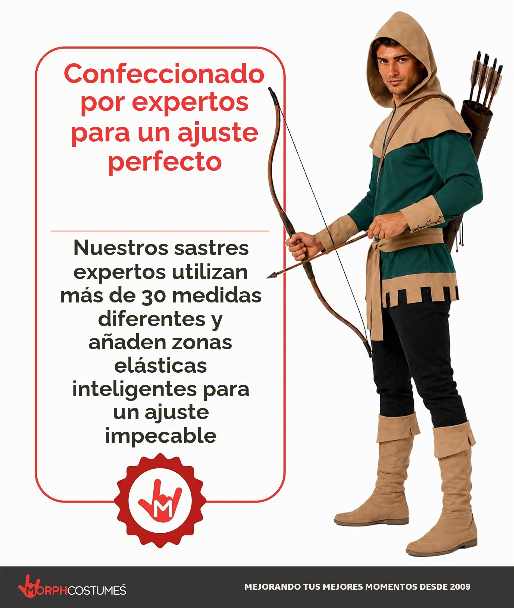 Fun Shack Disfraz Robin Hood Hombre, Disfraz Arquero Halloween Adulto