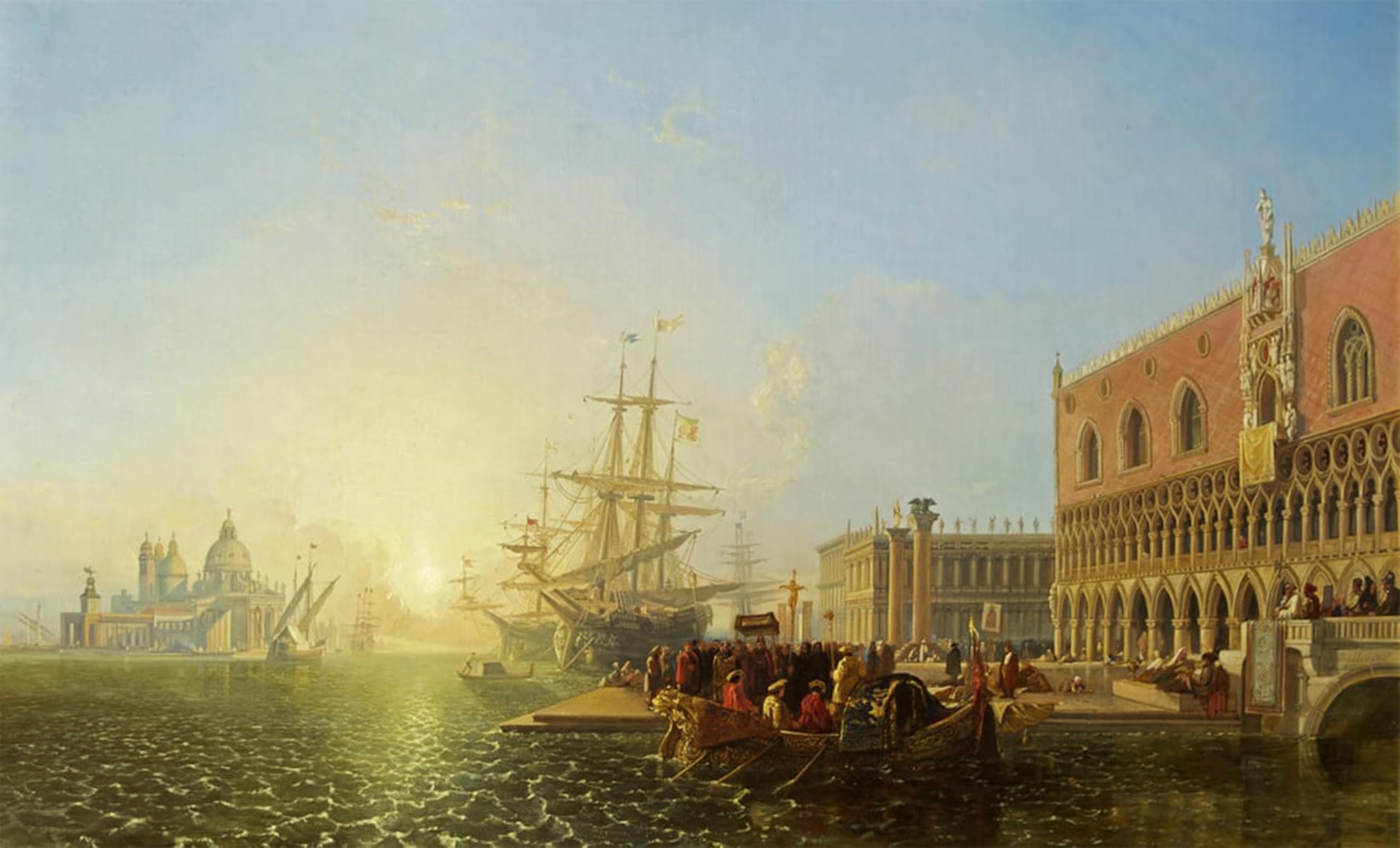 Posteriik No Frame Famous Modern Artwork Art Mural The Doge's Venice By William Muller Oil Paintings Pictures For Home Decor 60X90cm