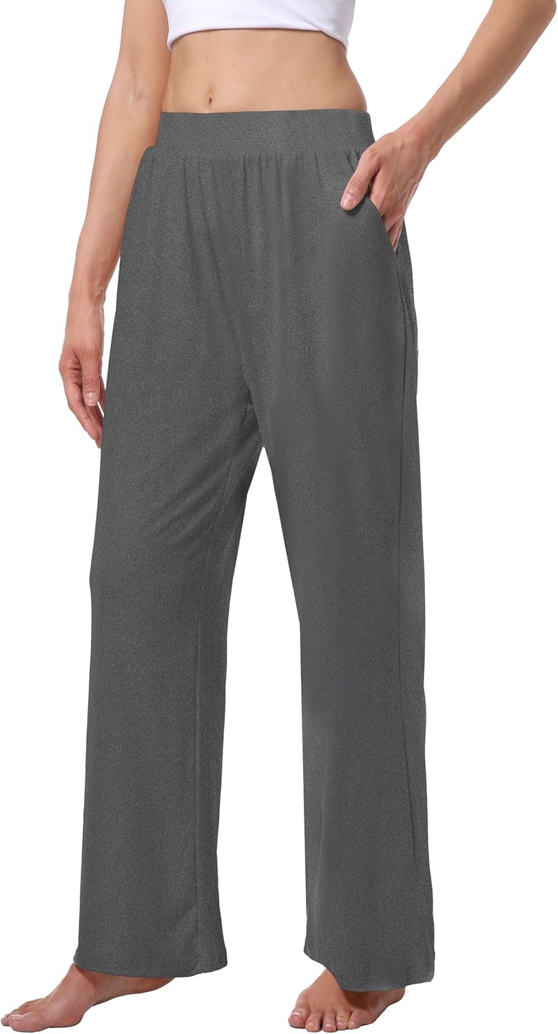 3 Pack Women's Lounge Pants Cozy Wide Leg Lounge Pants with Pockets Loose Flowy Yoga Sweatpants Workout Comfy Jogger - Image 5