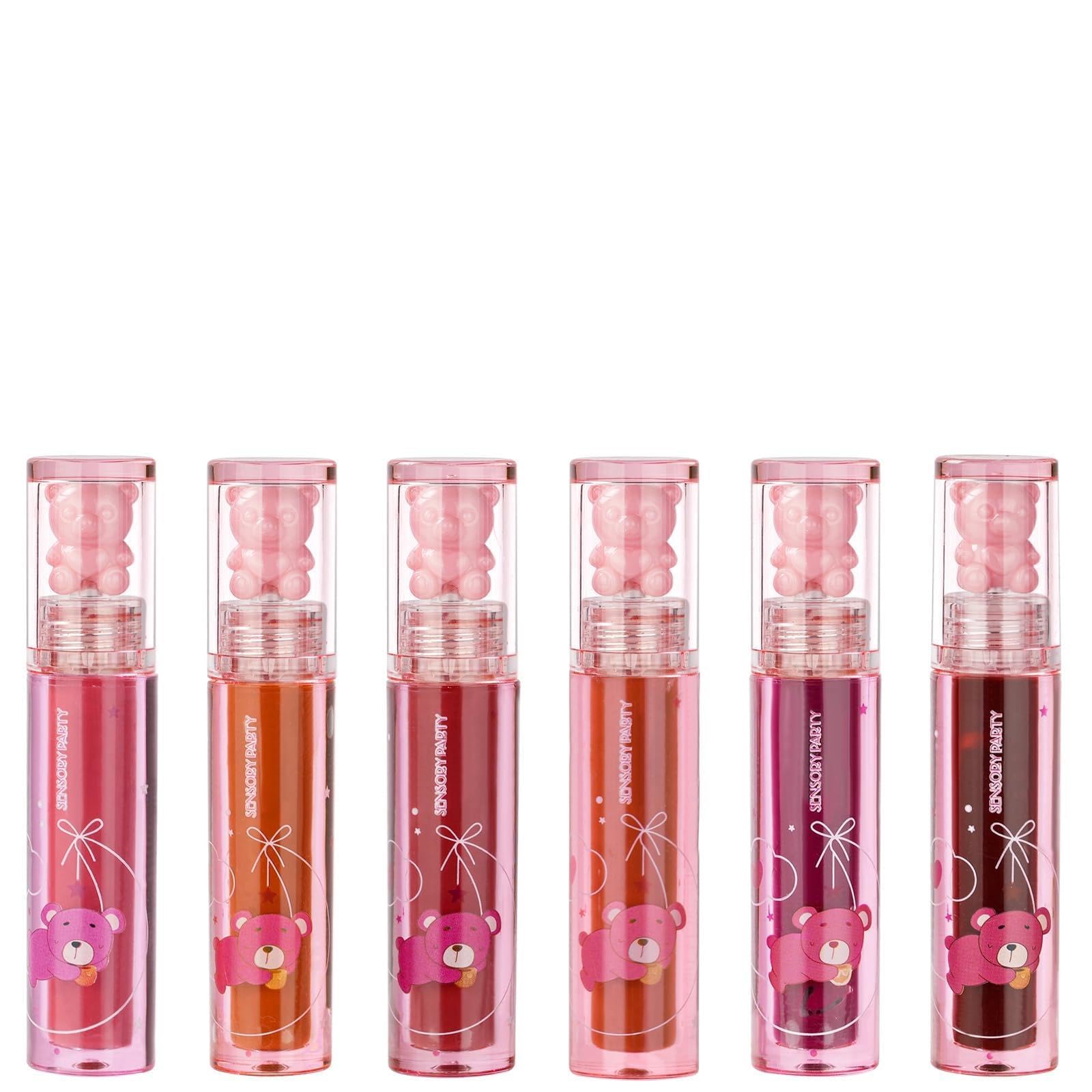  Lip Glaze Liquido Moisturizzante Anti-Collante per Labbra Lunga a Tenere Cute Bear Lip Gloss
| Lip Gloss Waterproof 6 P