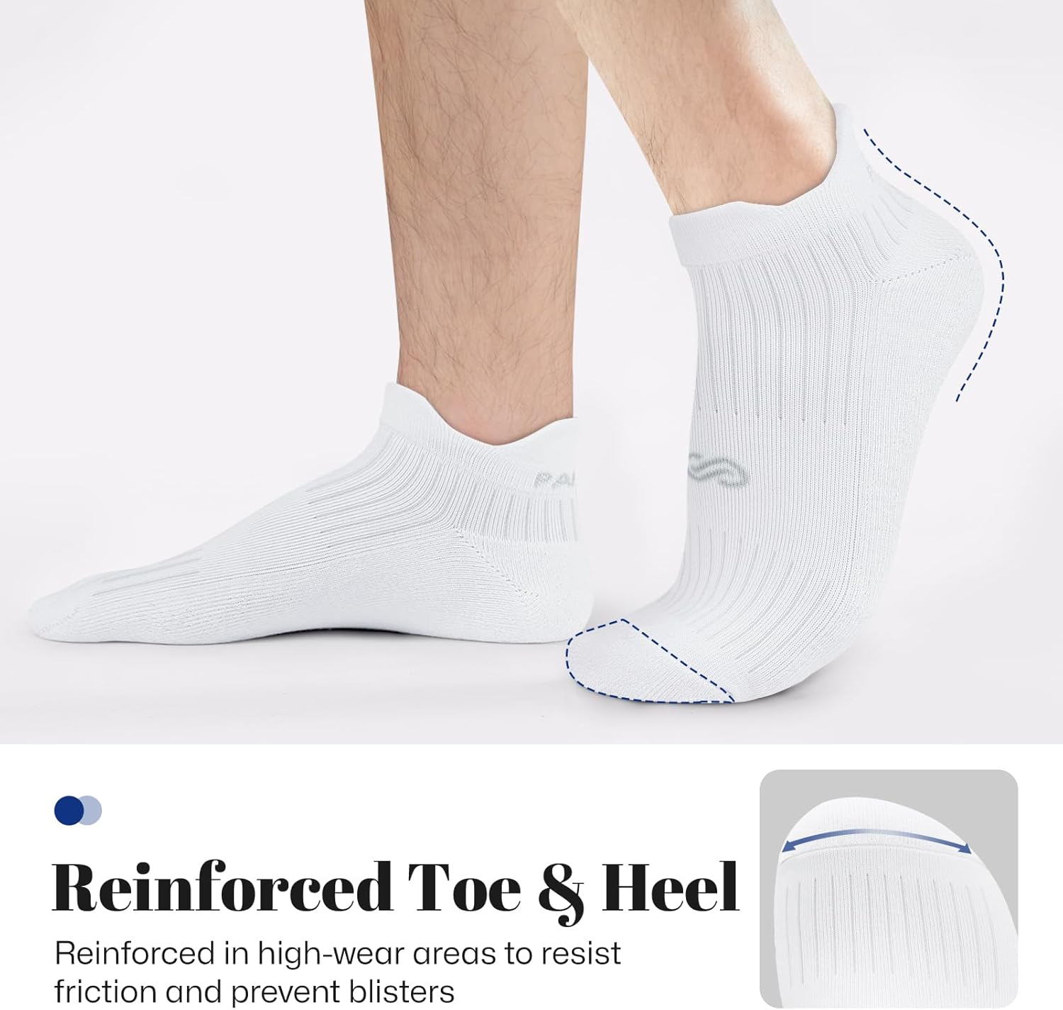 PAPLUS 6 Pairs Running Socks Men and Women - Cushioned Moisture Wicking Anti-Blister Mens ankle socks - Image 5