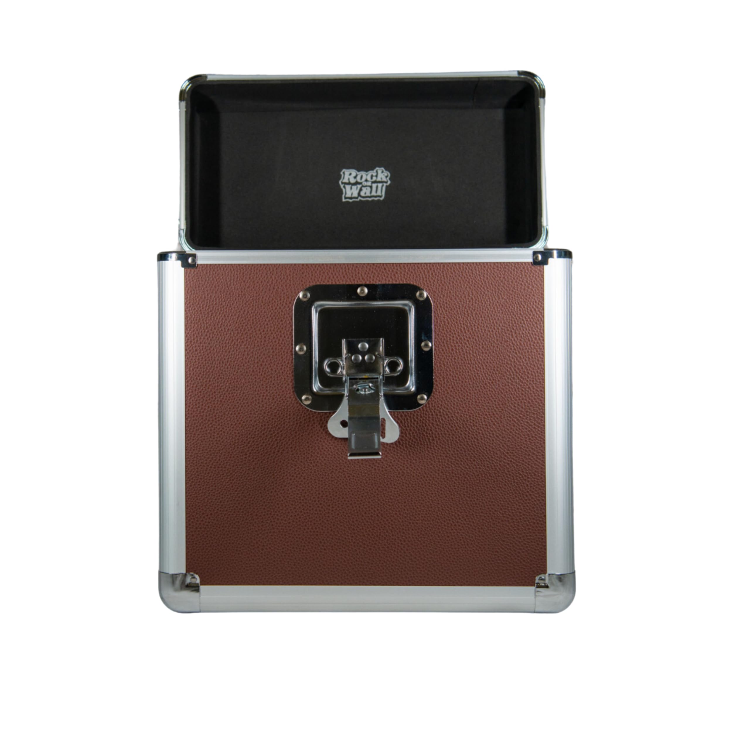 Rock on Wall Flight Case 25 LP Brown, Brown, Suitcase with Imitation Leather Finish