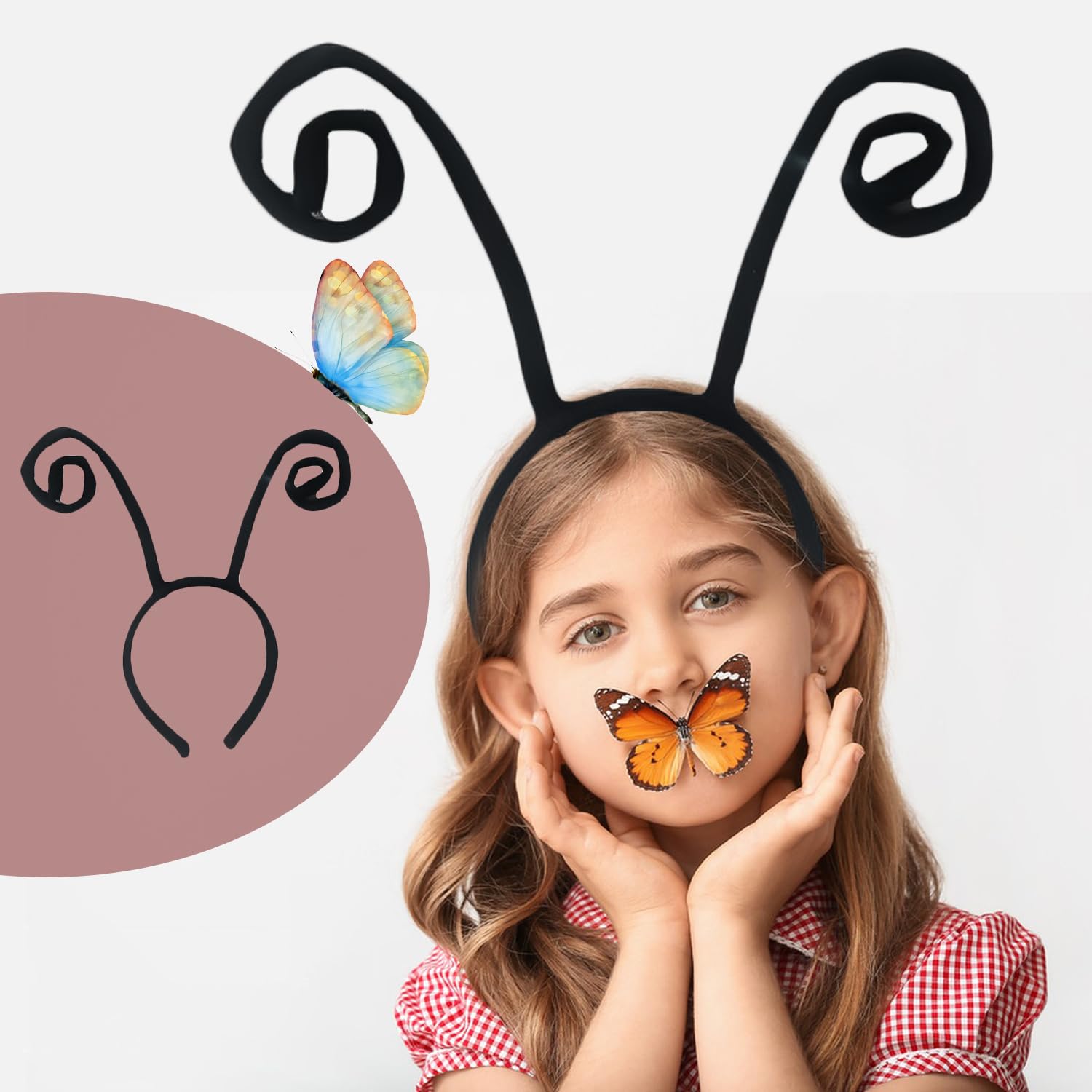 BORFUE 6pcs Butterfly Antenna Headband Bee Headband Bug Antenna Headband Butterfly Costume Accessories for Halloween Parties Favor Costume Head Piece - Image 3