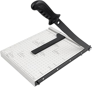 A4 Paper Cutter Stack Paper Trimmer Guillotine 12” Cutting Length with Safety Blade Lock ZEQUAN, 12-Sheet Capacity, Commercial Grade Guillotine Paper Slicer Cutter for Office Home School
