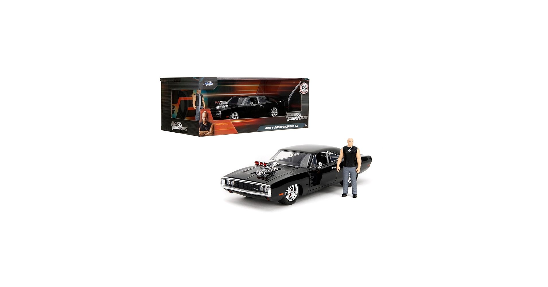 ミニカー 1:24 DOM&#39;S 1970 DODGE R/T w/DOM TORETTO Amazon.com: Jada Fast & Furious 1:24 Dom's Dodge Charger Die