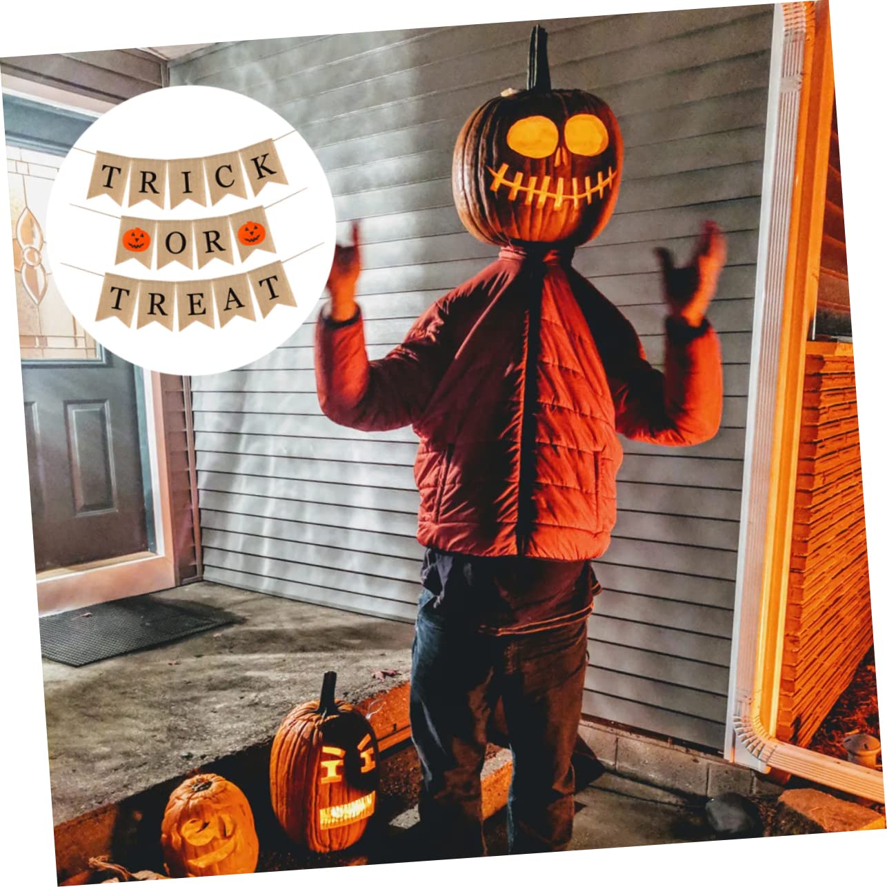 NUOBESTY 2pezzi Banner Di Halloween Con Lettere Decorazione Festiva Per Feste e Ambienti Interni Ed Esterni