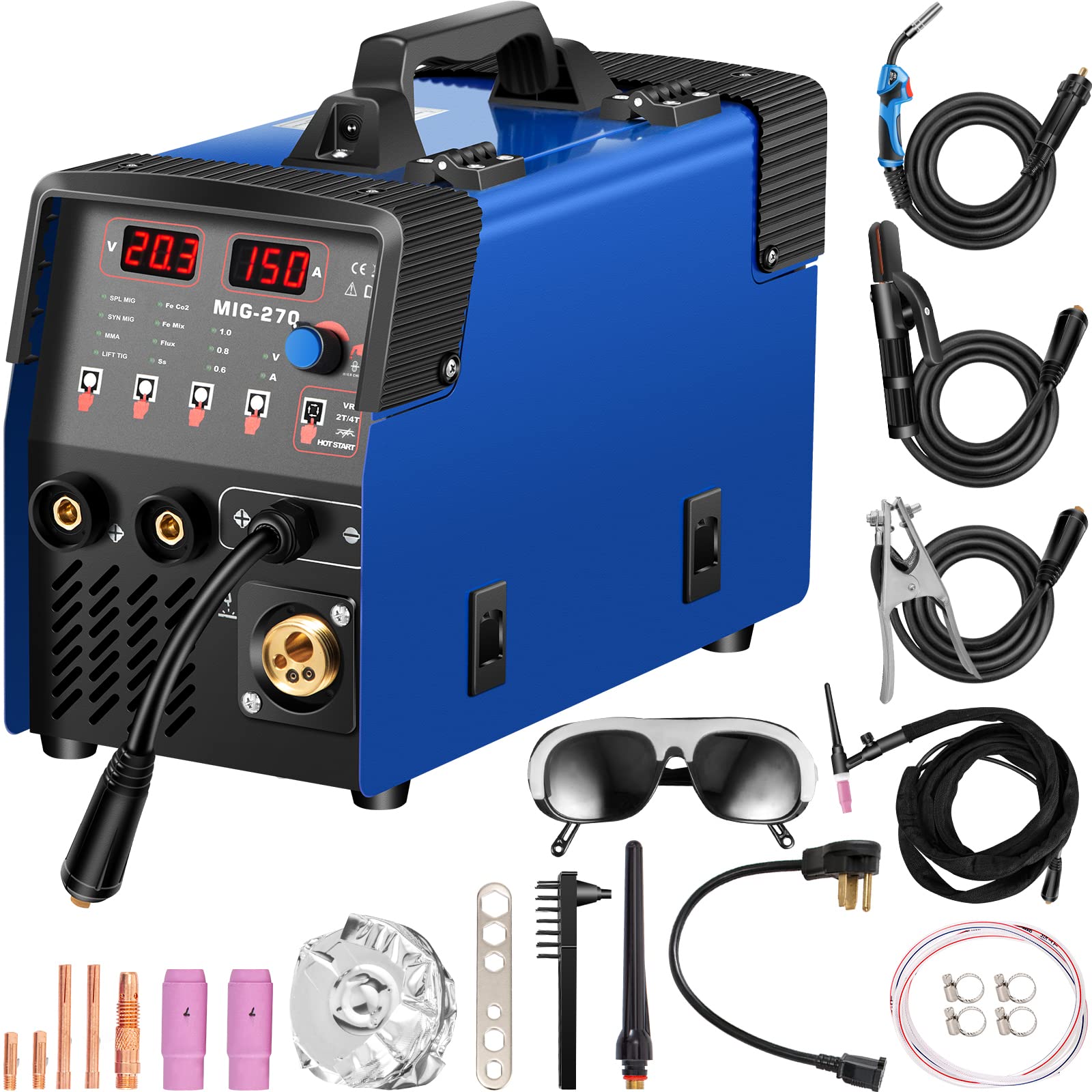 Buy VEVOR MIG Welder, 270A Welding Machine, 3 in 1 Combo MMA/MIG/LIFT