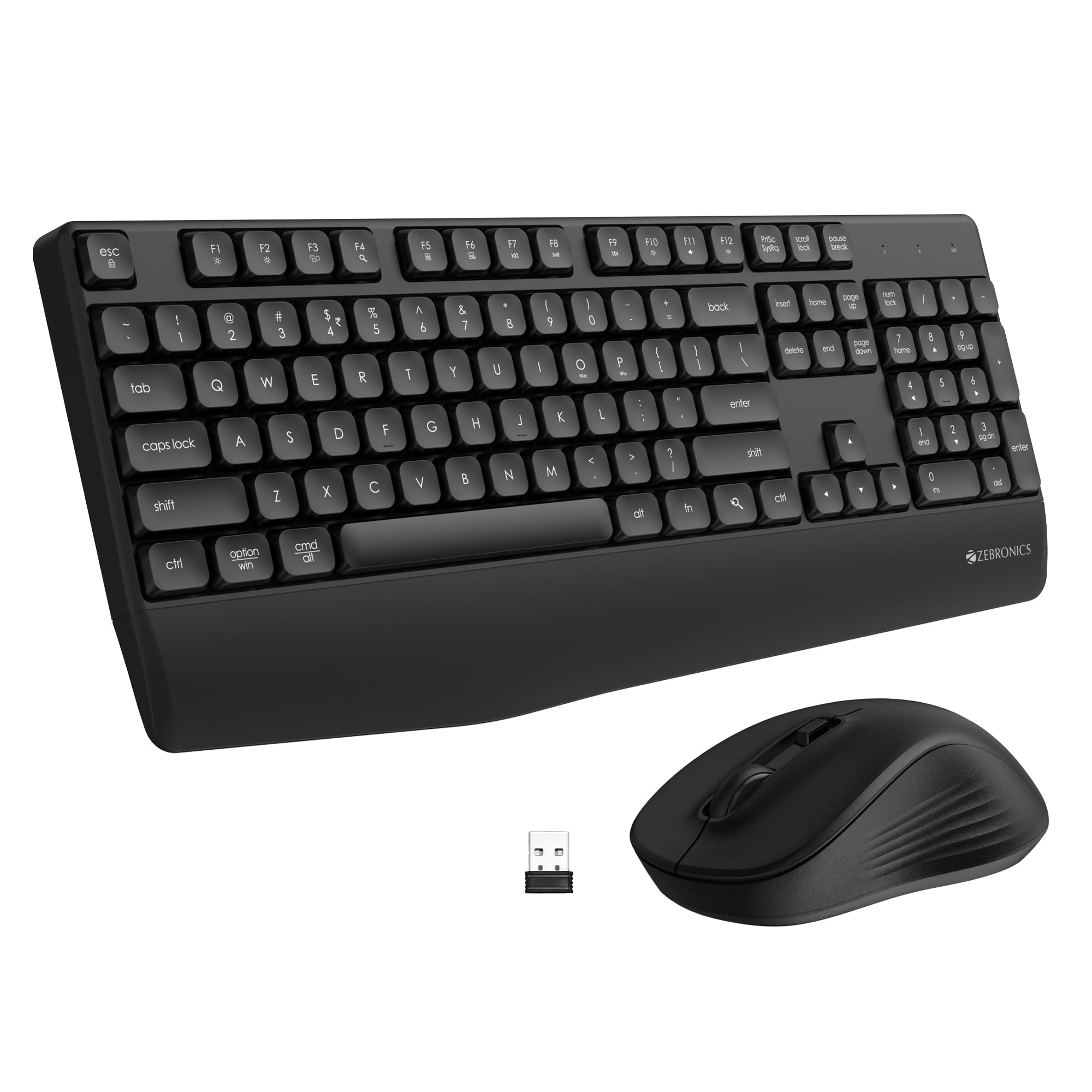 ZEBRONICS Companion 202 2.4GHz Wireless Keyboard & Mouse Combo, 104 Keys, Copilot AI Key, 12 Integrated Multimedia Keys, 4 Button Mouse, 1600 DPI, High Precision, Silent Operation (Black) (B0DHLBDDH2) Amazon Price History, Amazon Price Tracker