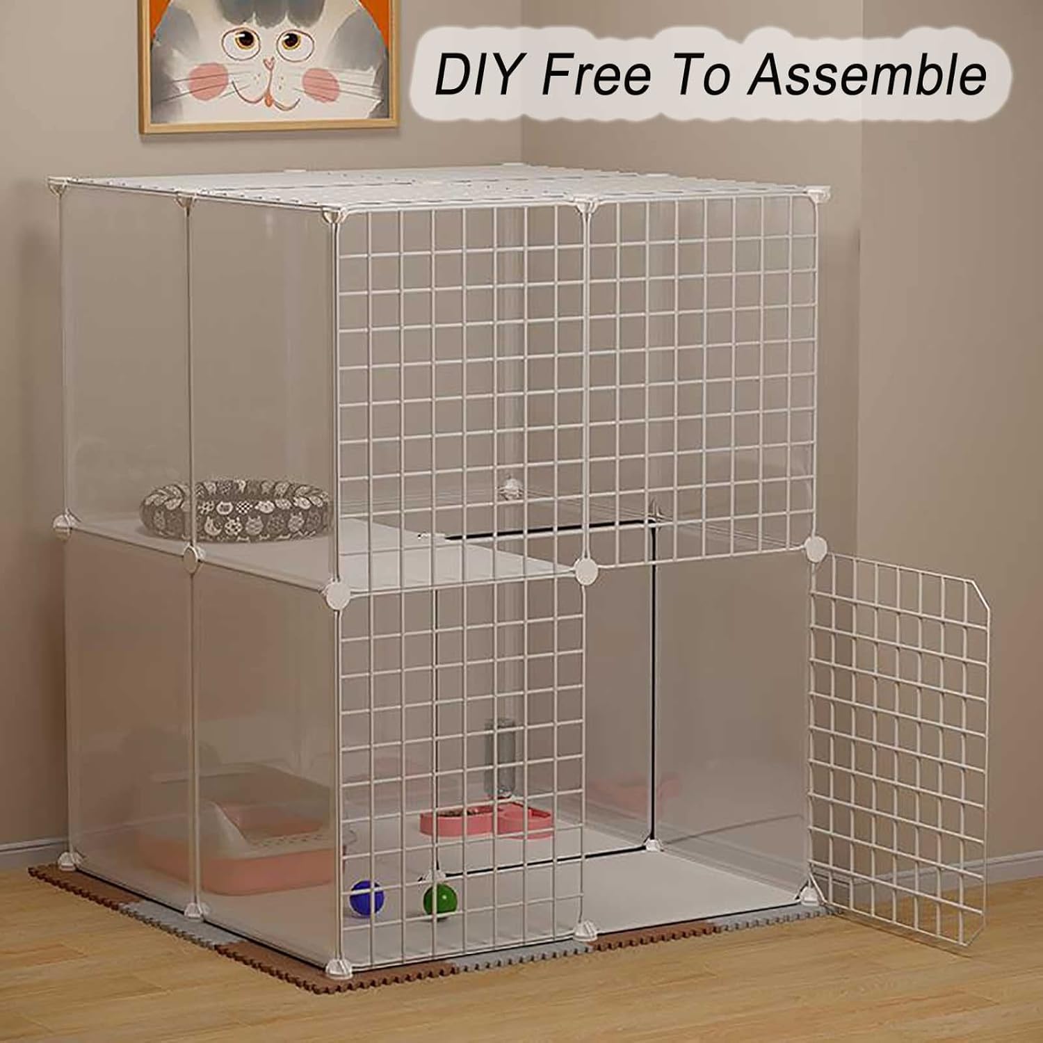Ventilazione Gabbia for Gatti: Piccola, in Metallo, smontabile e Facile da Pulire(111x75x65cm(A))