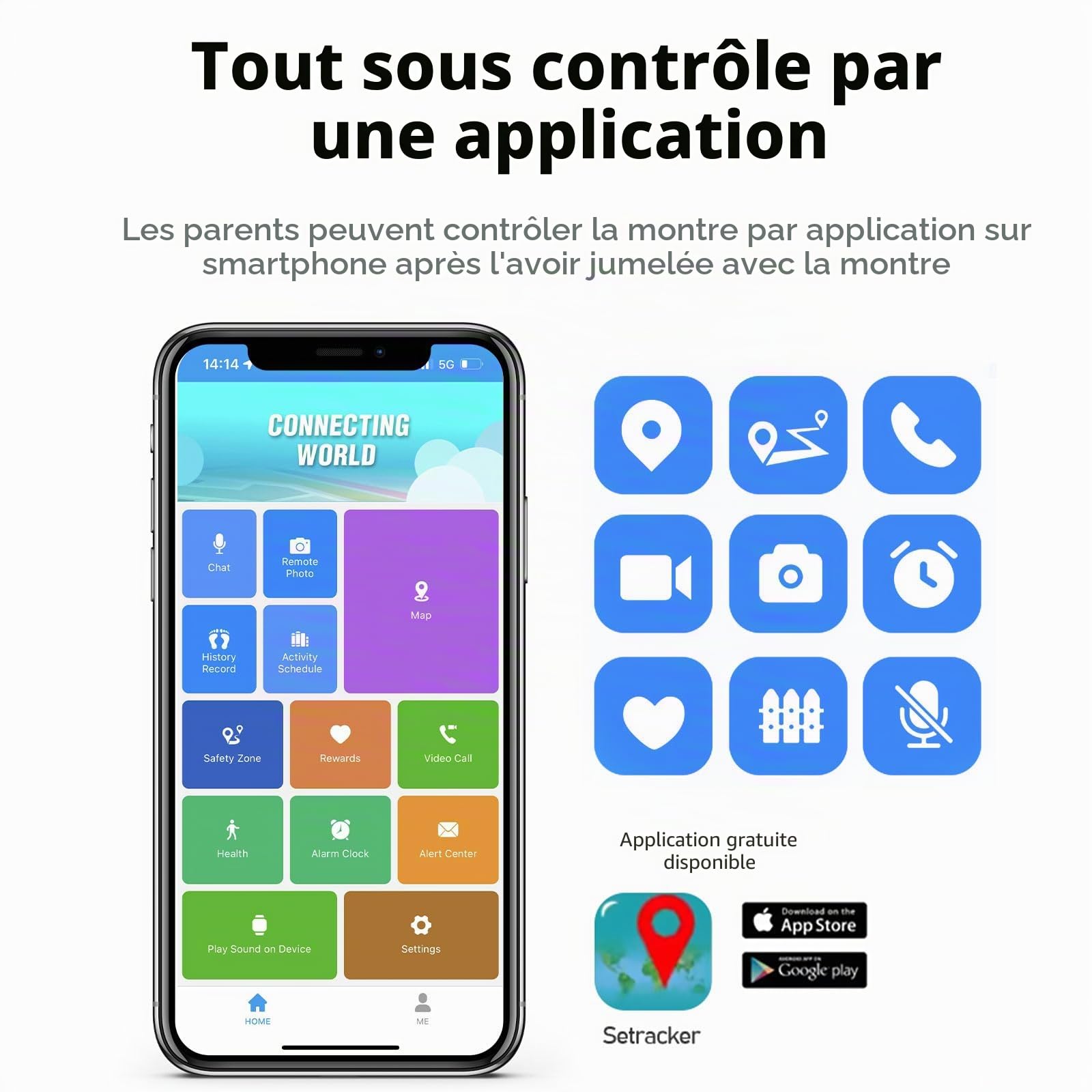 PTHTECHUS Montre Connectée Enfant GPS/4G WiFi/Bluetooth Chat et Arpels Video, Battery 900 MAH Smartwatch Enfant, SOS Podomètre Alarme Musique Caméra Mode école, À partir de 5 Ans, E-Rose | 900 mAh Smart Watch GPS/WIFI/Bluetooth Podomètre Calorie SOS, avec