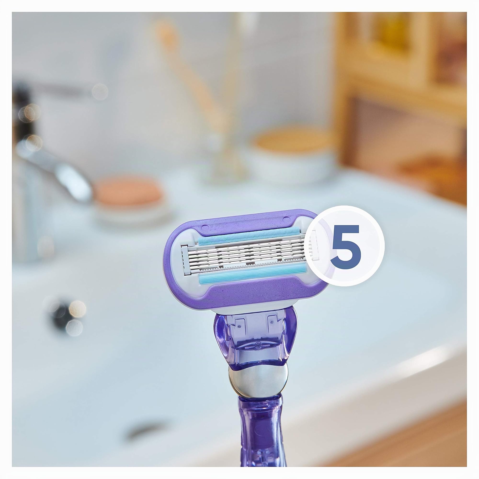 Gillette Venus Deluxe Smooth Swirl Rasierer, 5-fach Klinge, Damen, 1 Stück
