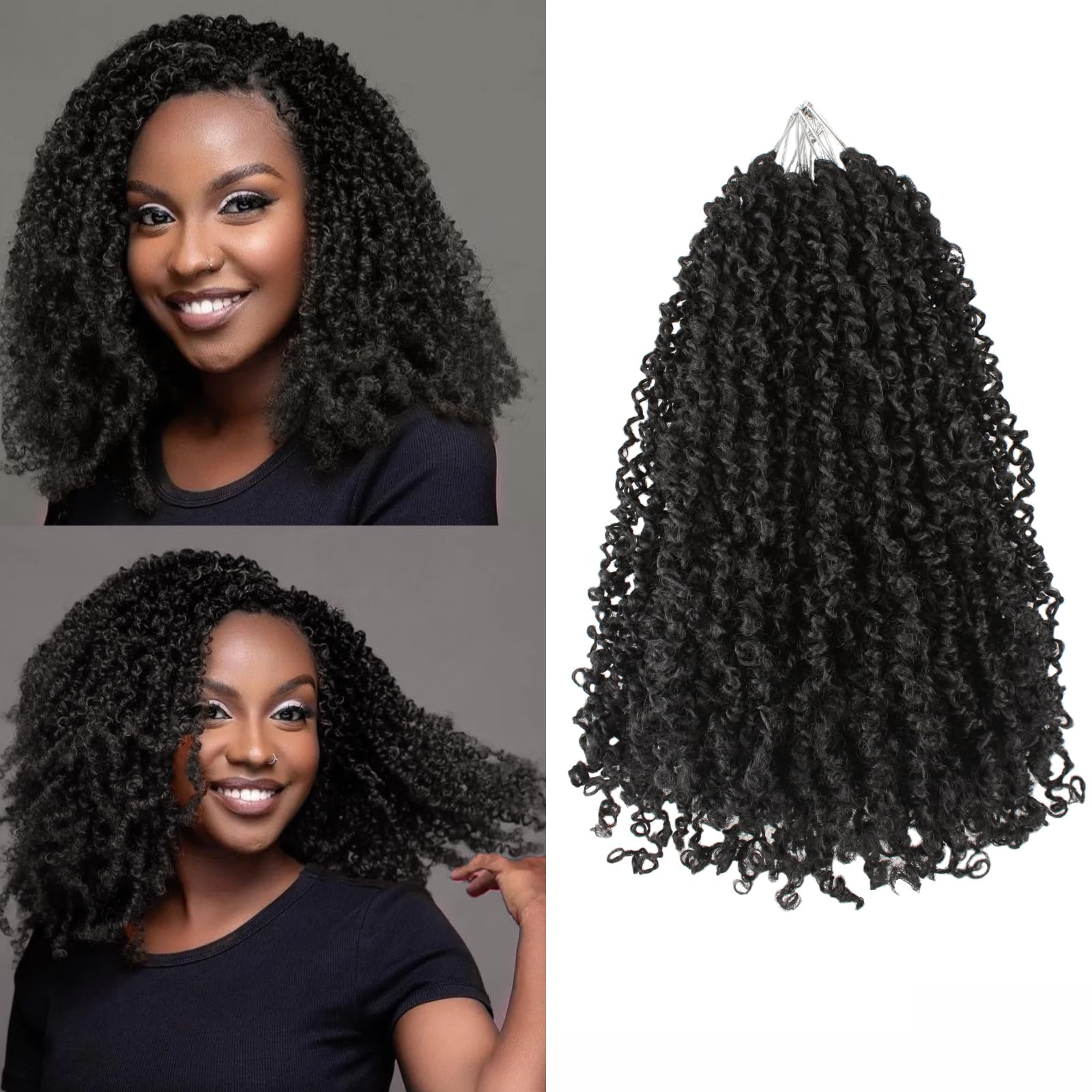 Haftaluv Yanky Twist Crochet Hair 12 Inch 9 Packs Pre Looped Mini Twist Yankee Twist Micro Yaki Twist Synthetic Curly Crochet Hair Extensions For