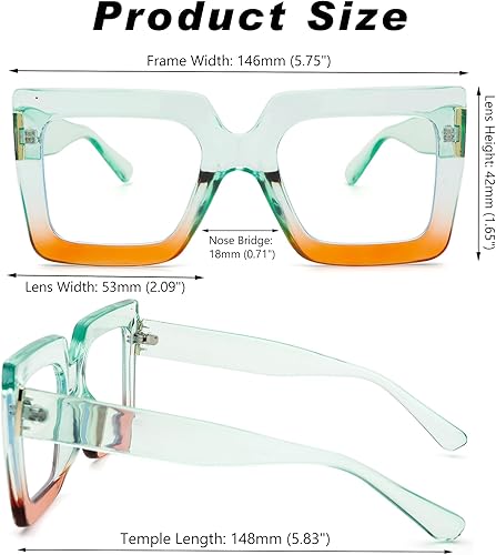 Miniatura 5 de Melpomenia Gafas de luz azul de gran tamaño para mujer, gafas de marco grande de moda, gafas sin receta