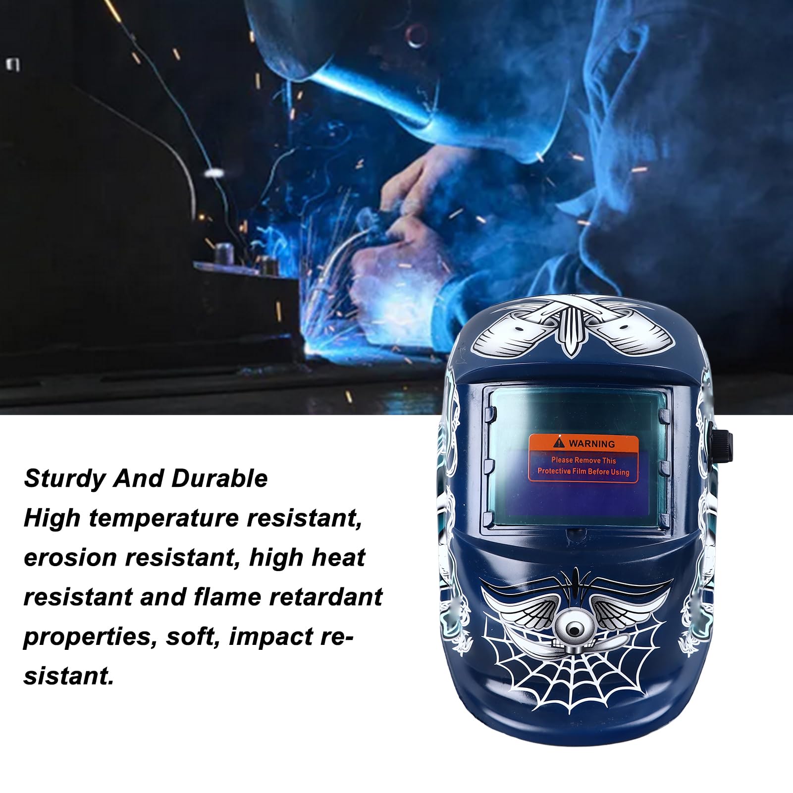 Auto Darkening Welding Helmet – Large 93x43mm View Screen, Adjustable & Wide Application - View #3