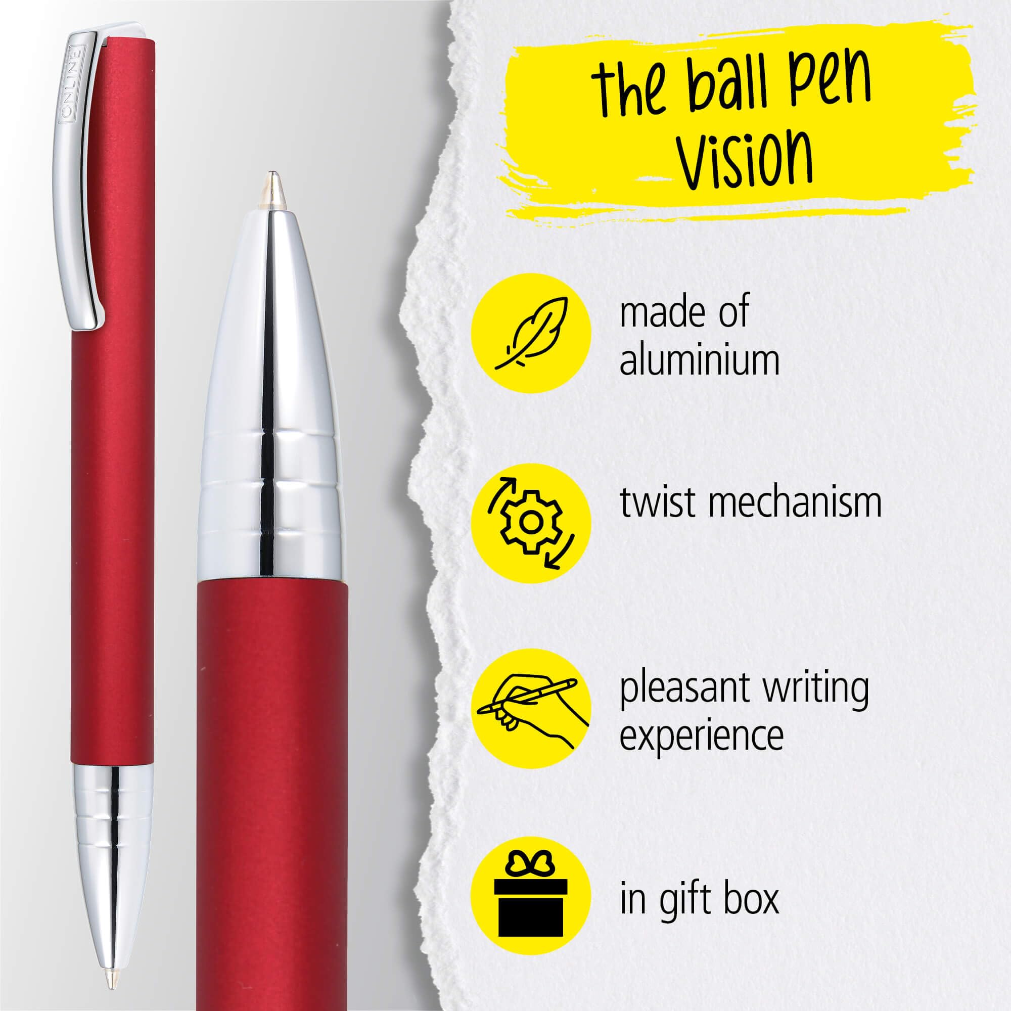 Ballpen Vision Red, Wild Berry - Image 2