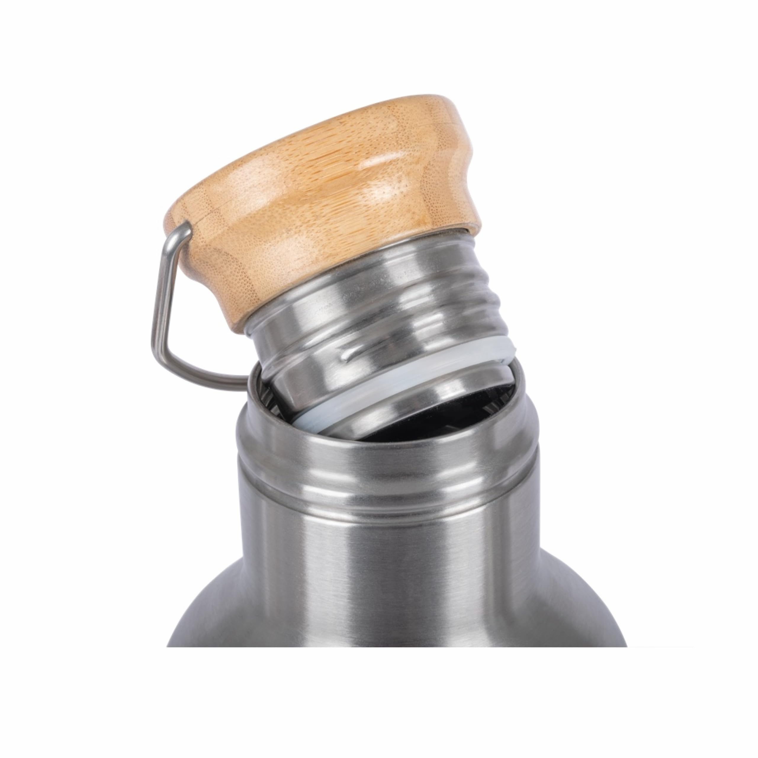 Petromax Isolierflasche 1,5L - Edelstahl Vakuumflasche für Outdoor & | BPA-freie Thermoskanne mit Bambusdeckel, hält 22h warm & 94h kalt, robuster Edelstahl für unterwegs, geschmacksneutral