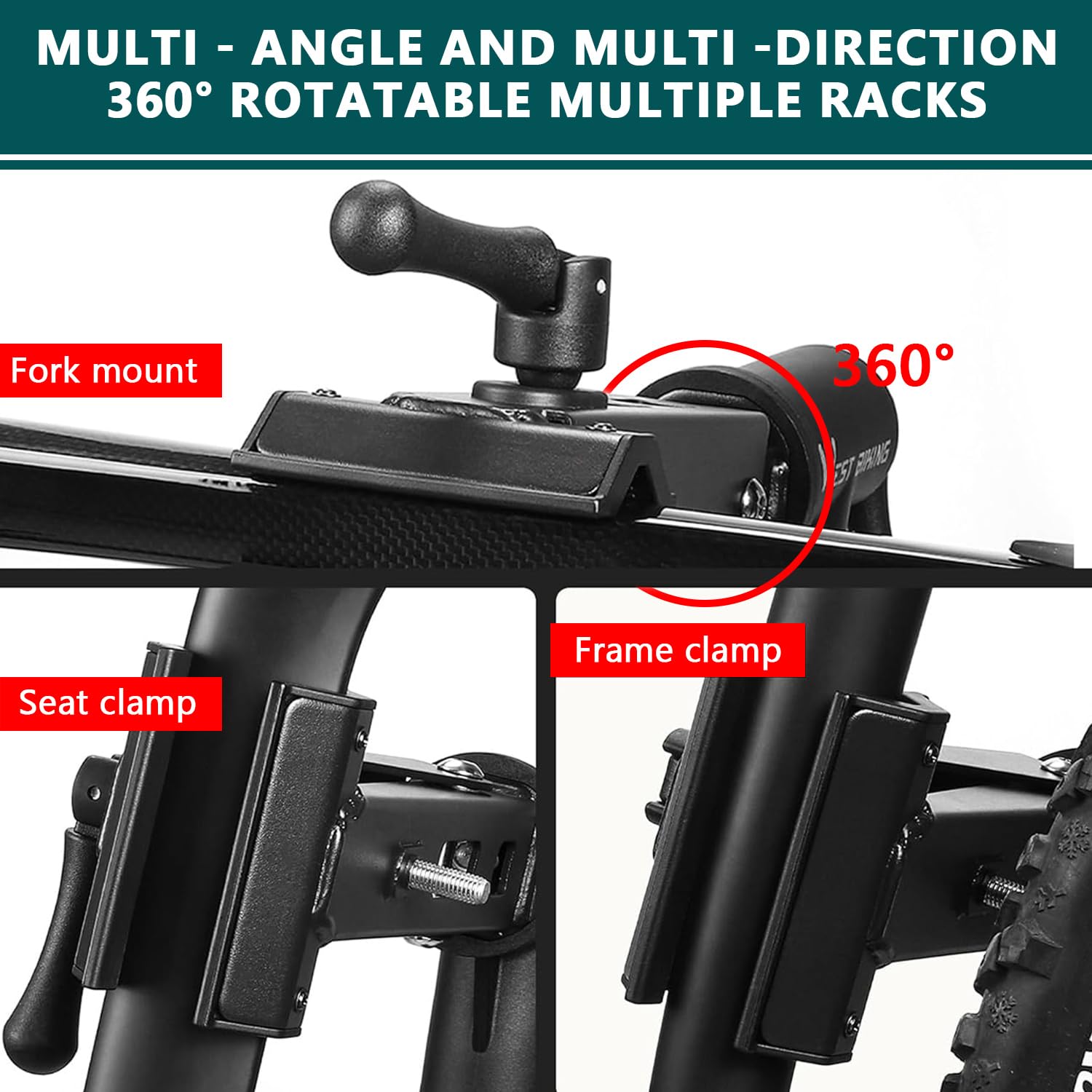 Supporto per Bicicletta 2 in 1 - Cavalletto da Officina e a Parete Regolabile in Acciaio al Carbonio, Leggero e Stabile per Bici da Corsa e Mountain Bike, Portata 40kg
