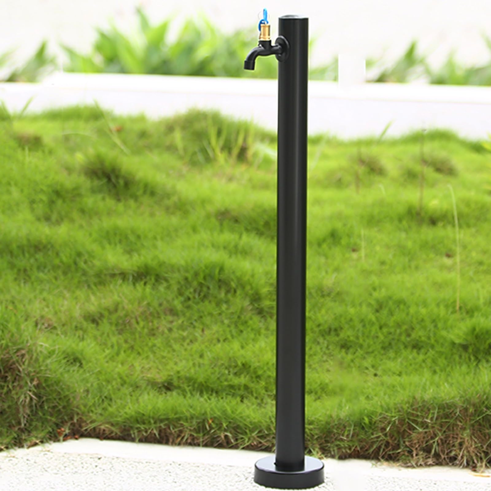 XBTGS Colonna d'acqua da giardino in acciaio inox con doppio rubinetto, rubinetto verticale antigelo per esterni per cortili e giardini, supporto resistente per un comodo accesso e, B