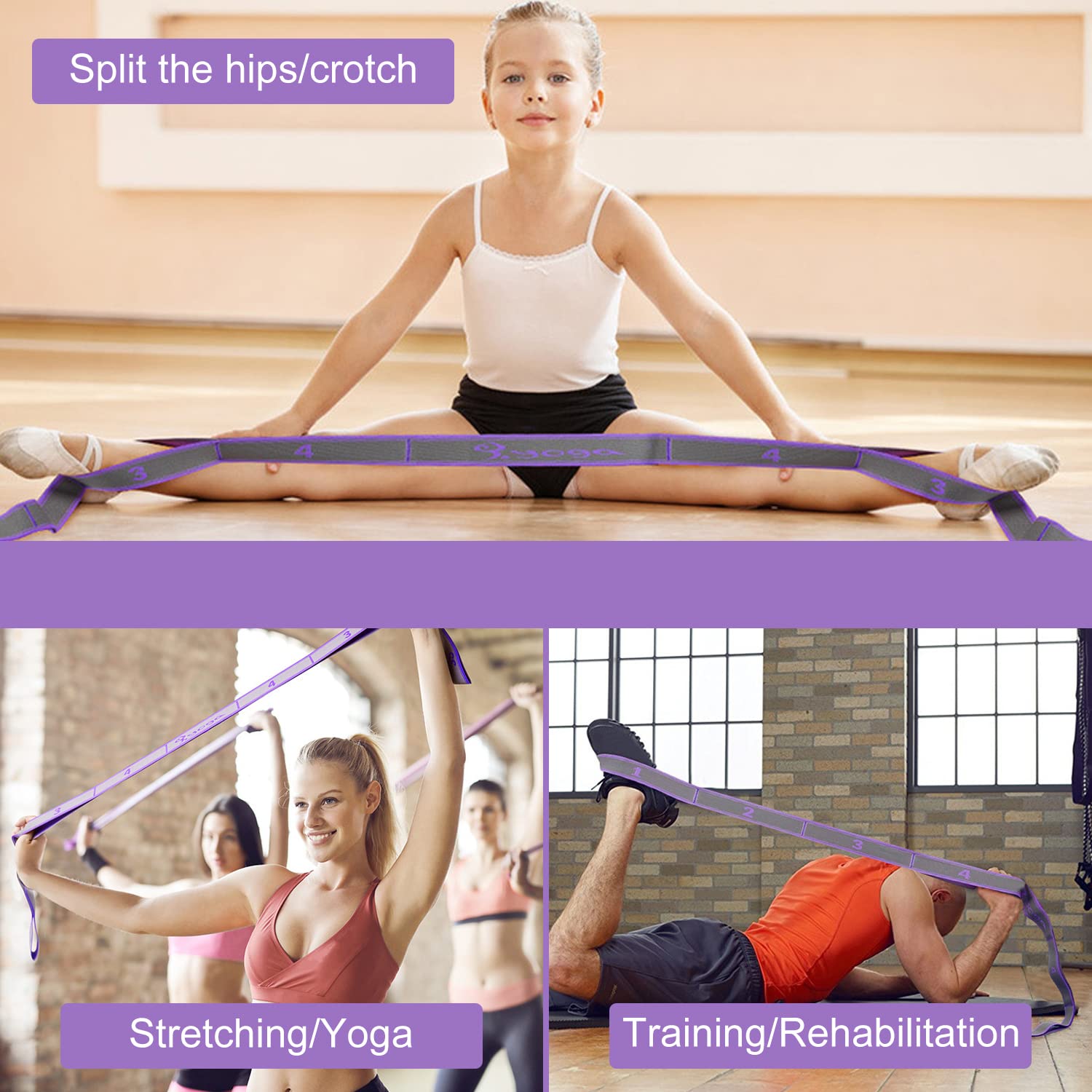 Set Elastici Fitness PLEASION Elastici Fitness,3 Livelli Bande Elastiche Di Resistenza Set Elastico Pilates