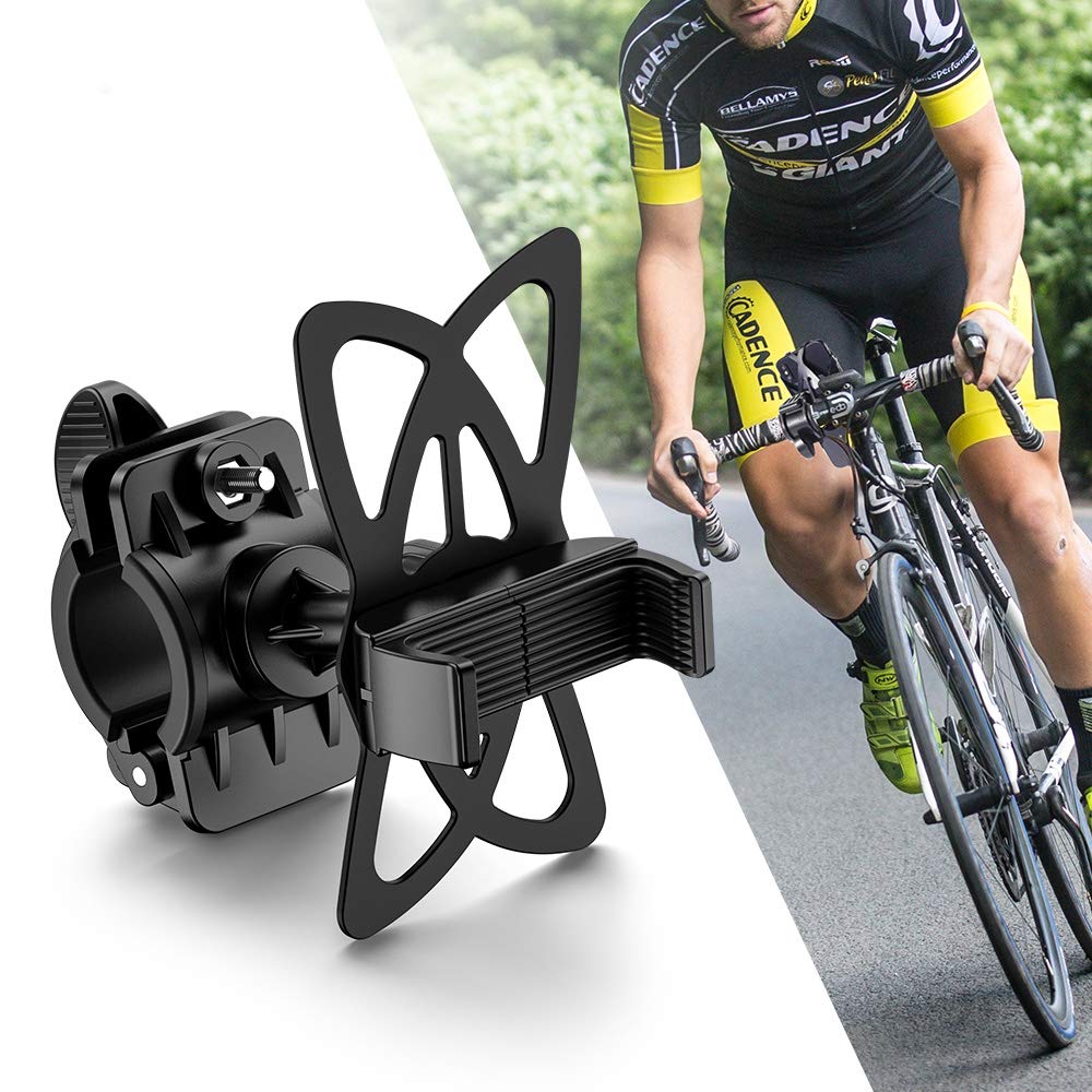 XUCOO Bike Phone Mount - 360°Rotatable Motorcycle Cell Phone Mount - Universal Cell Phone Bicycle Rack Handlebar & Motorcycle Holder Cradle for Bicycle,Motorbike,Any Smartphone/GPS - 6 Color Bands
