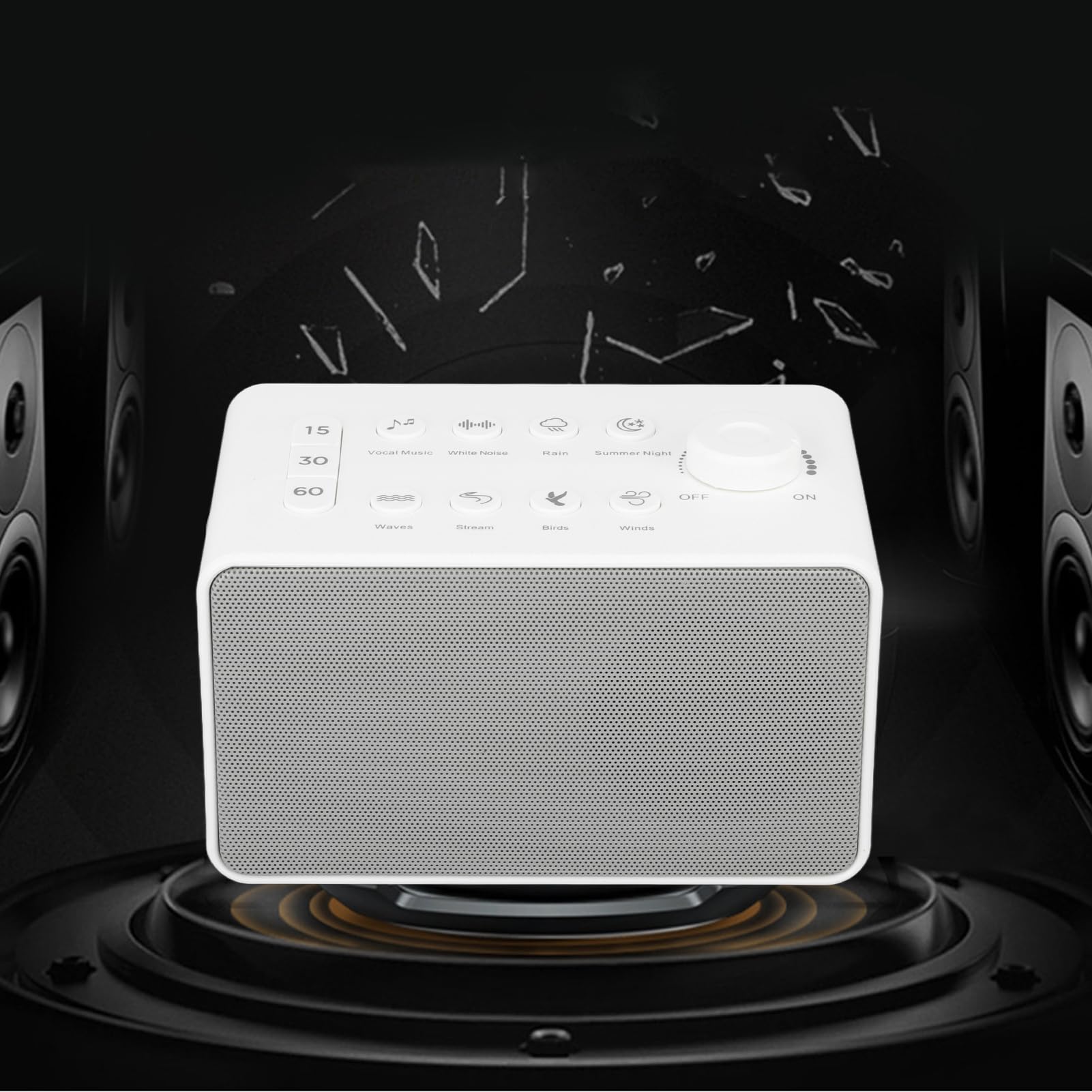 S16 Macchina per il rumore bianco Macchina sonora portatile ricaricabile tramite USB con 8 suoni naturali per neonati, adulti, bambini che dormono