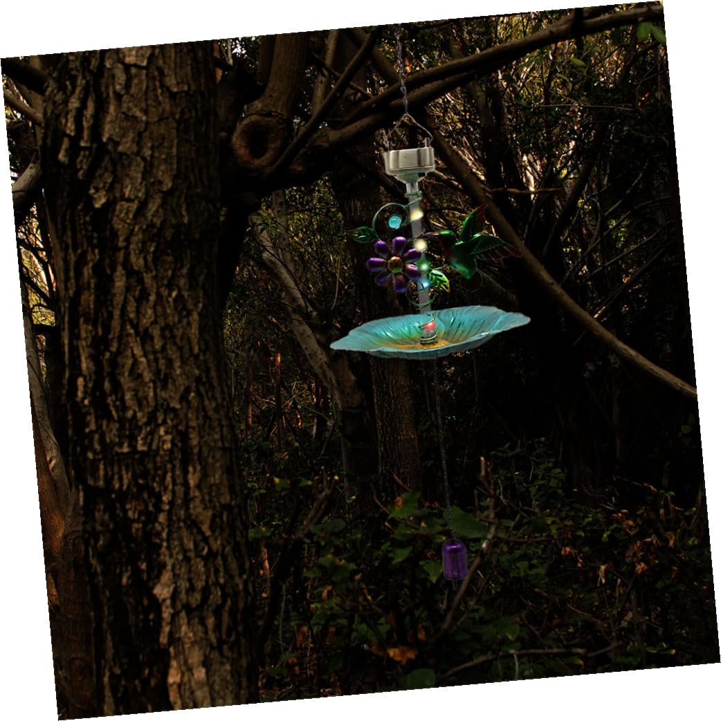 Outdoor Garden Bird Feeder Solarlicht Hängende Eisenzufuhr Vogelbedarf