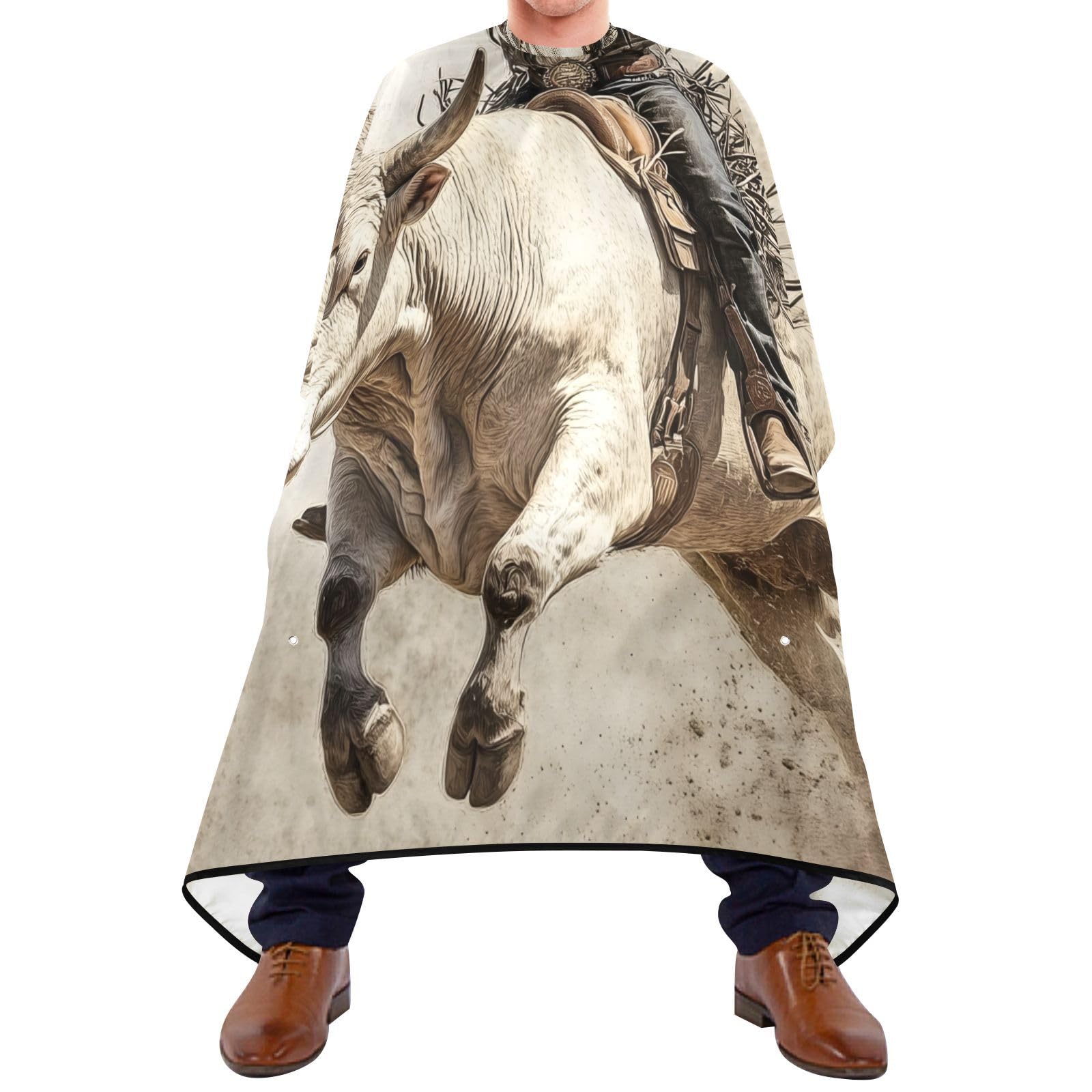 Hezely Bull Riding Hair Dye Cape, Barber Cape for Adults,Waterproof Salon Cape,Waterproof Hairdressing Styling Hair Cutting, 65