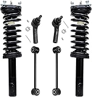 Vista 204 de Detroit Axle - Kit de puntales delanteros para Ford 2000-2004 Focus 2 puntales con muelle helicoidal 2 brazos de control inferiores con rótulas 2001