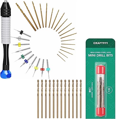 P300 Pin Vise Juego De Taladro De Mano Con 12 Mini Bits Extra #57 (0.043 in)