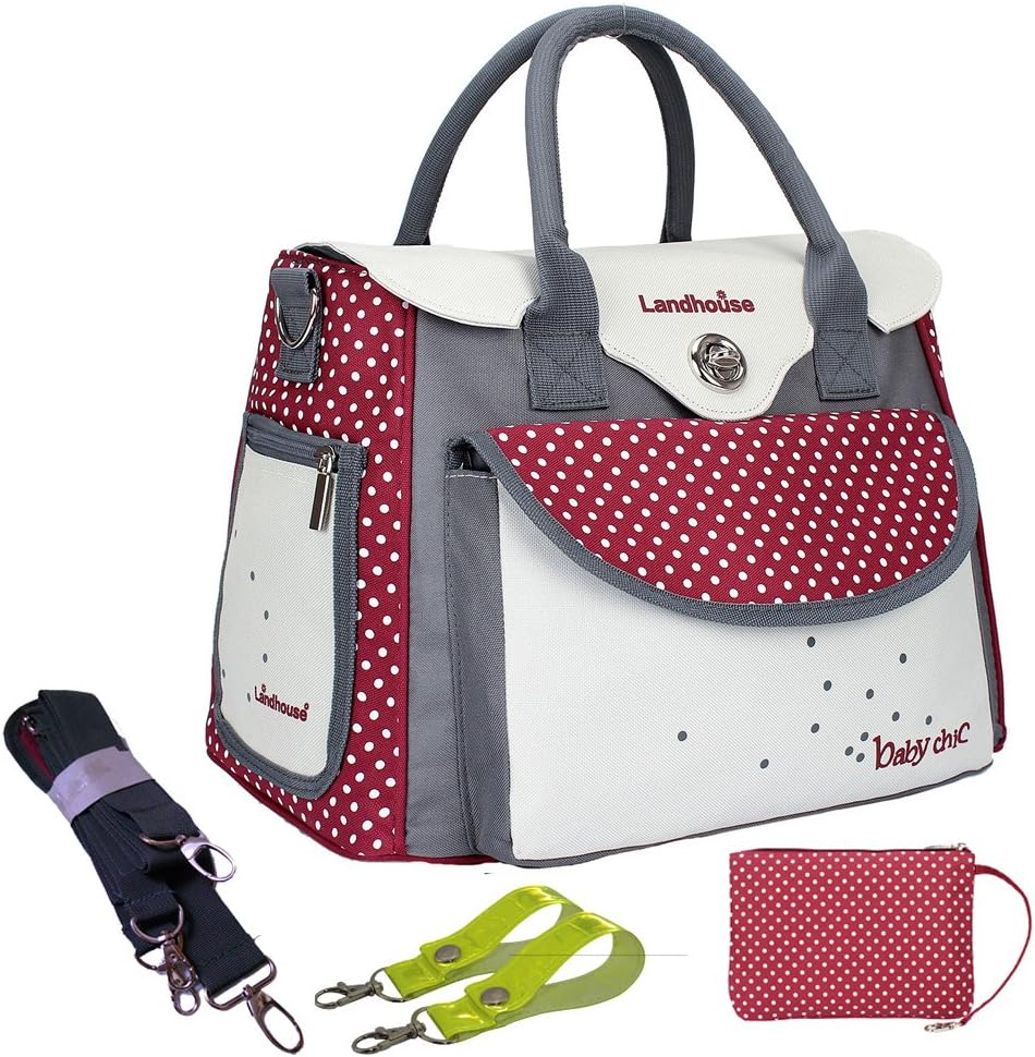 Women's Baby Diaper Nappy Bag Tote Redgray