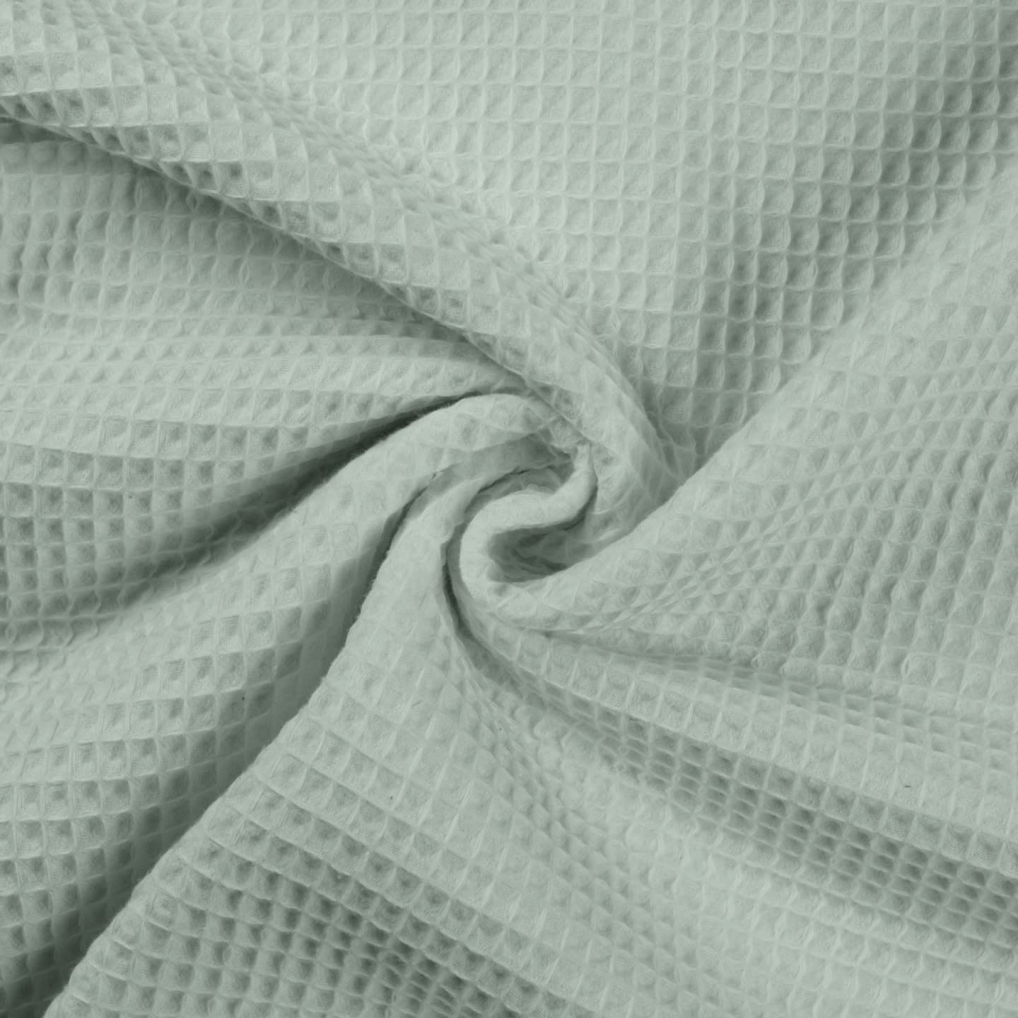 100% Cotton Waffle Honeycomb Pique Fabric Material Dusty Mint, 1Mtr 140cm x 100cm