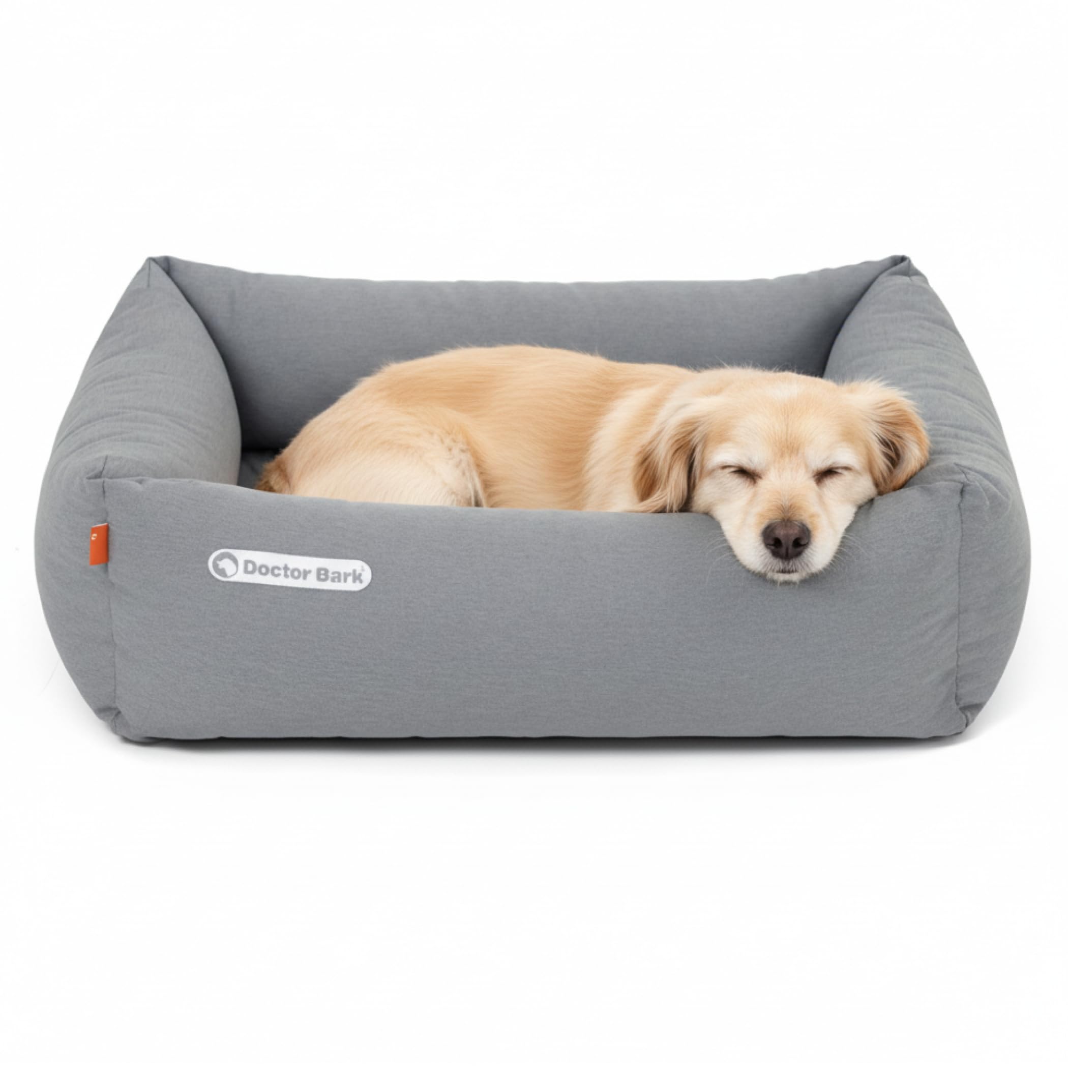 Doctor Bark Hundebett Orthopädisch - Waschbar bis 95°C, Geruchsfrei & Hygienisch - Kuscheliger Hundekorb Kleine Hunde mit Hundematratze (S - 70x60 cm, Hellgrau)