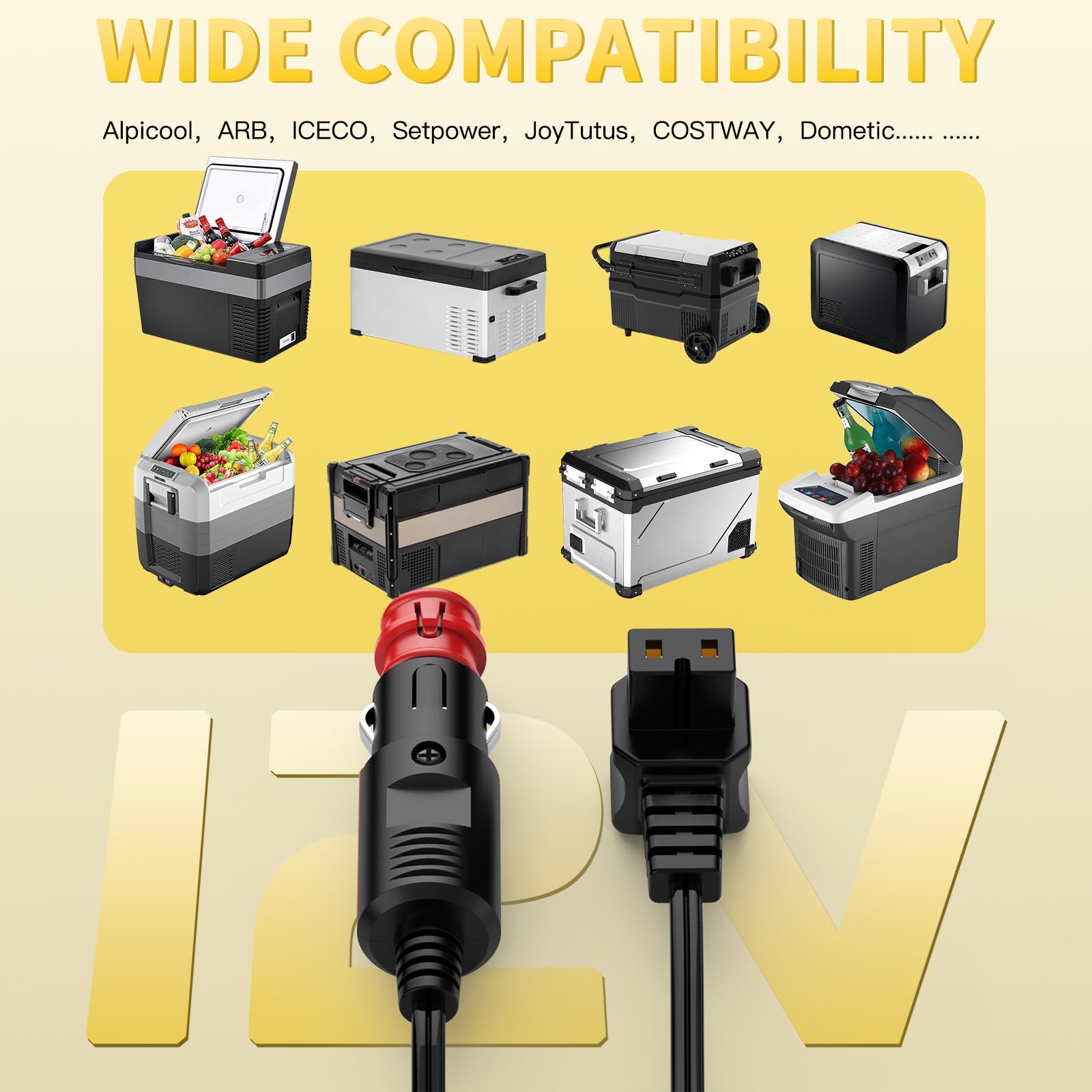 SZRMCC Accendisigari per auto a 12 V DC 2 Pin Cavo di Alimentazione Spina per Auto Portatile Cooler Cool Box Mini Frigorifero