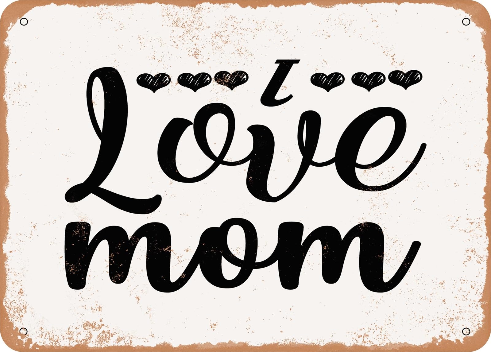 Miaomansenstore Metal Sign - I Love Mom - Vintage Look Sign Home Decor