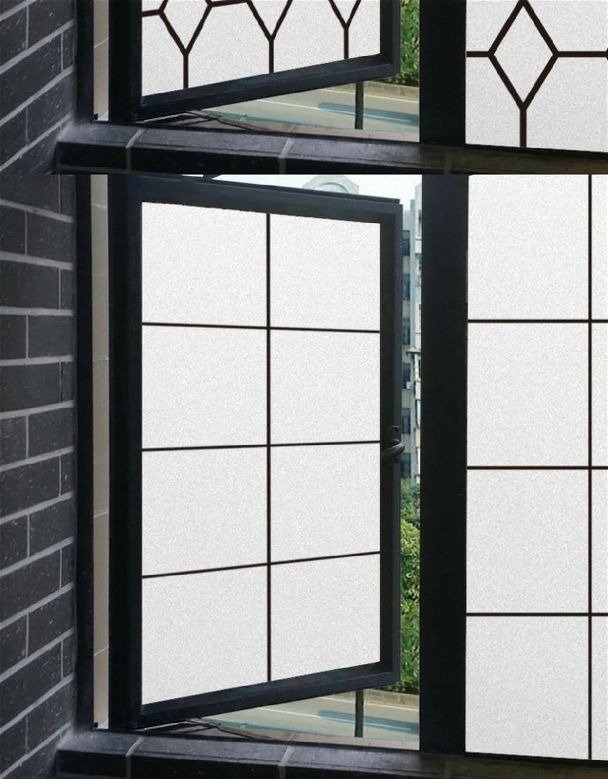 Vitrail Autocollant Fenetre Film de fenêtre givré électrostatique Simple, Lignes géométriques, Teinte de fenêtre, vitrail décoratif, Statique(CH-229-G,50x120cm)