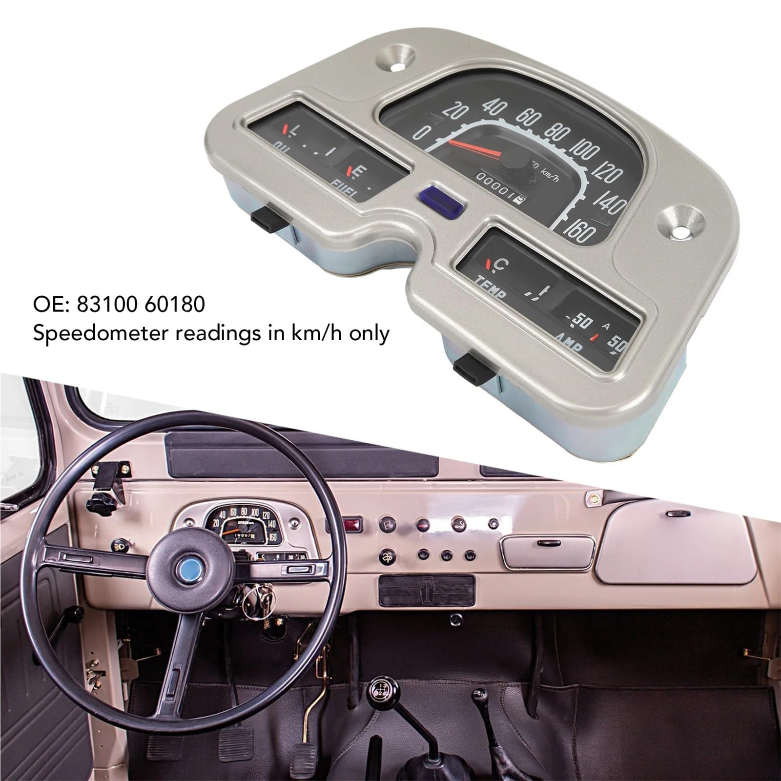 Prędkościomierz cyfrowy Pasuje do Toyota Land Cruiser FJ40 FJ45 BJ40 1974-1980 12V wskaźnik amperomierz prędkościomierz panel instrumentów montaż