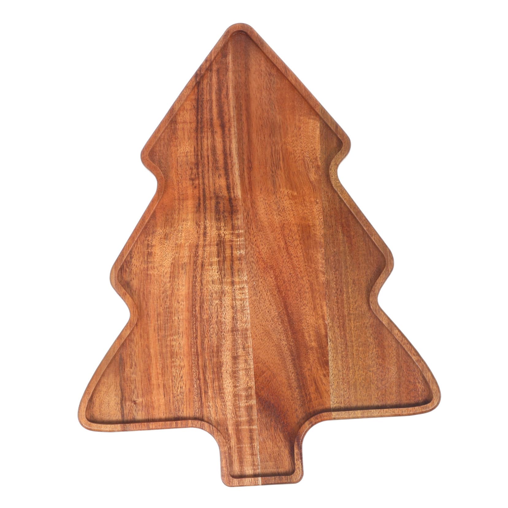 ERINGOGO Bandeja Decorativa de Madera de Acacia Forma de Árbol de Navidad Plato para Aperitivos y Postres para Fiestas Navideñas y Reuniones Familiares