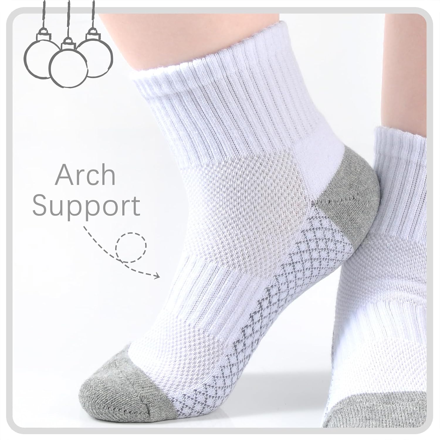 Kids Ankle Socks Boys Cushioned Athletic Crew Socks Girls Cotton Quarter Sock Sports Children Youth 12 Pairs - Image 2