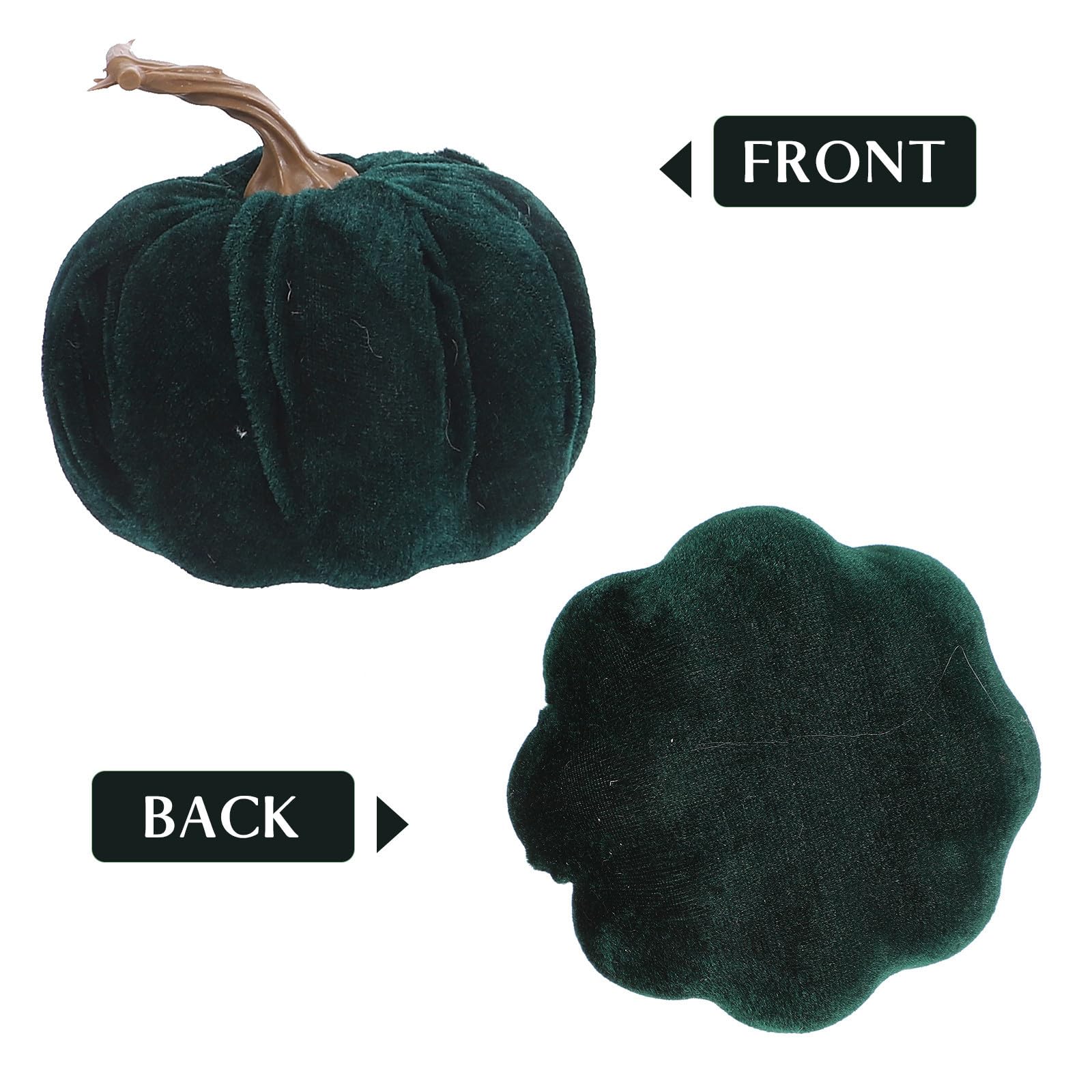 Abaodam 15 Pezzi Zucca Decorativa Artificiale in Flanella Verde a Forma di Zucca, Effetto Vivido e Decorativo per Feste di Halloween e Ringraziamento, per Esterni e Decorazioni Casa