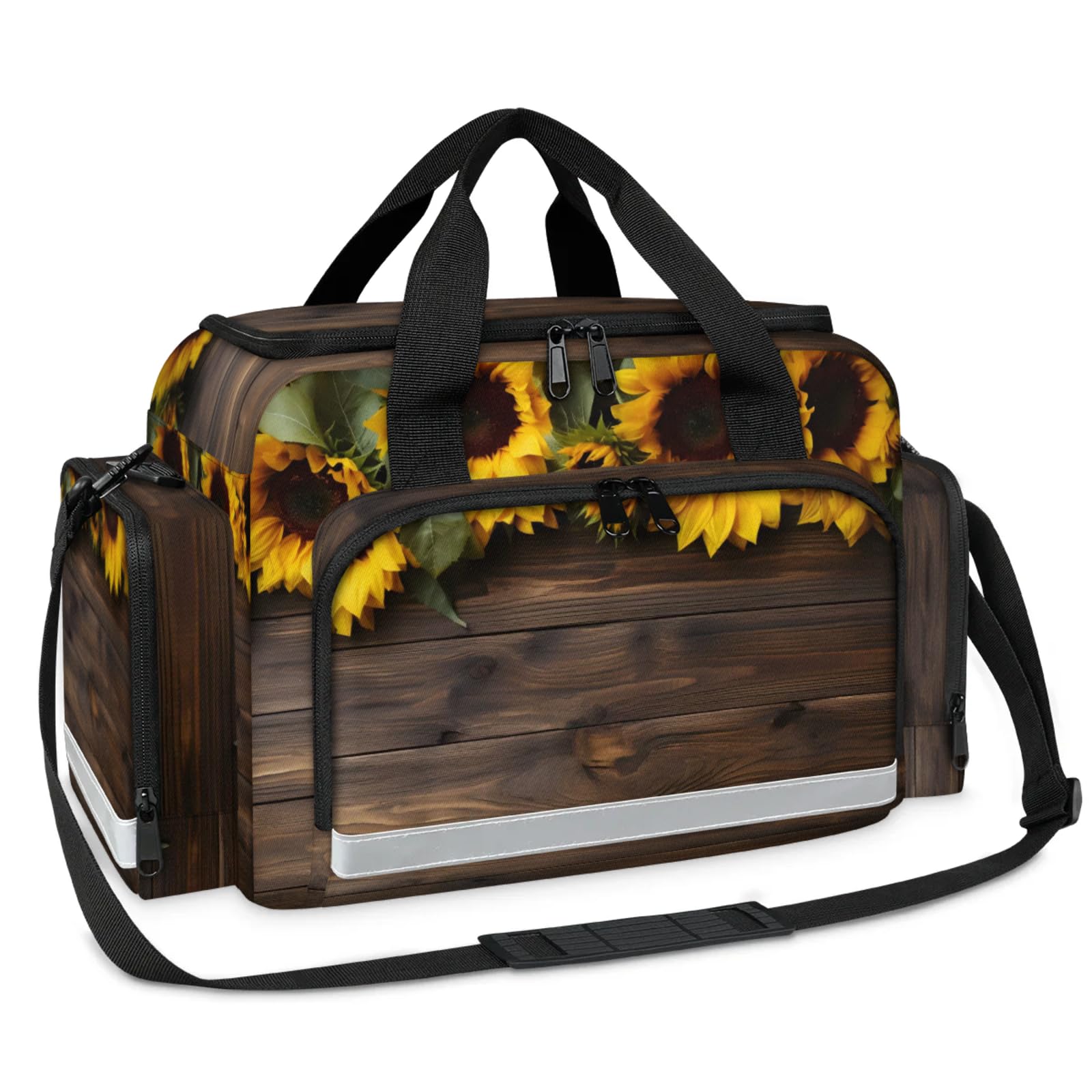 GzLeyigou First Aid Bags Empty, Colorful Sunflower Emergency Bag First Aid Kit Multiple Compartment Kit Carrier On Call Trauma Bag For Paramedics Emergency Medical Supplies Kit