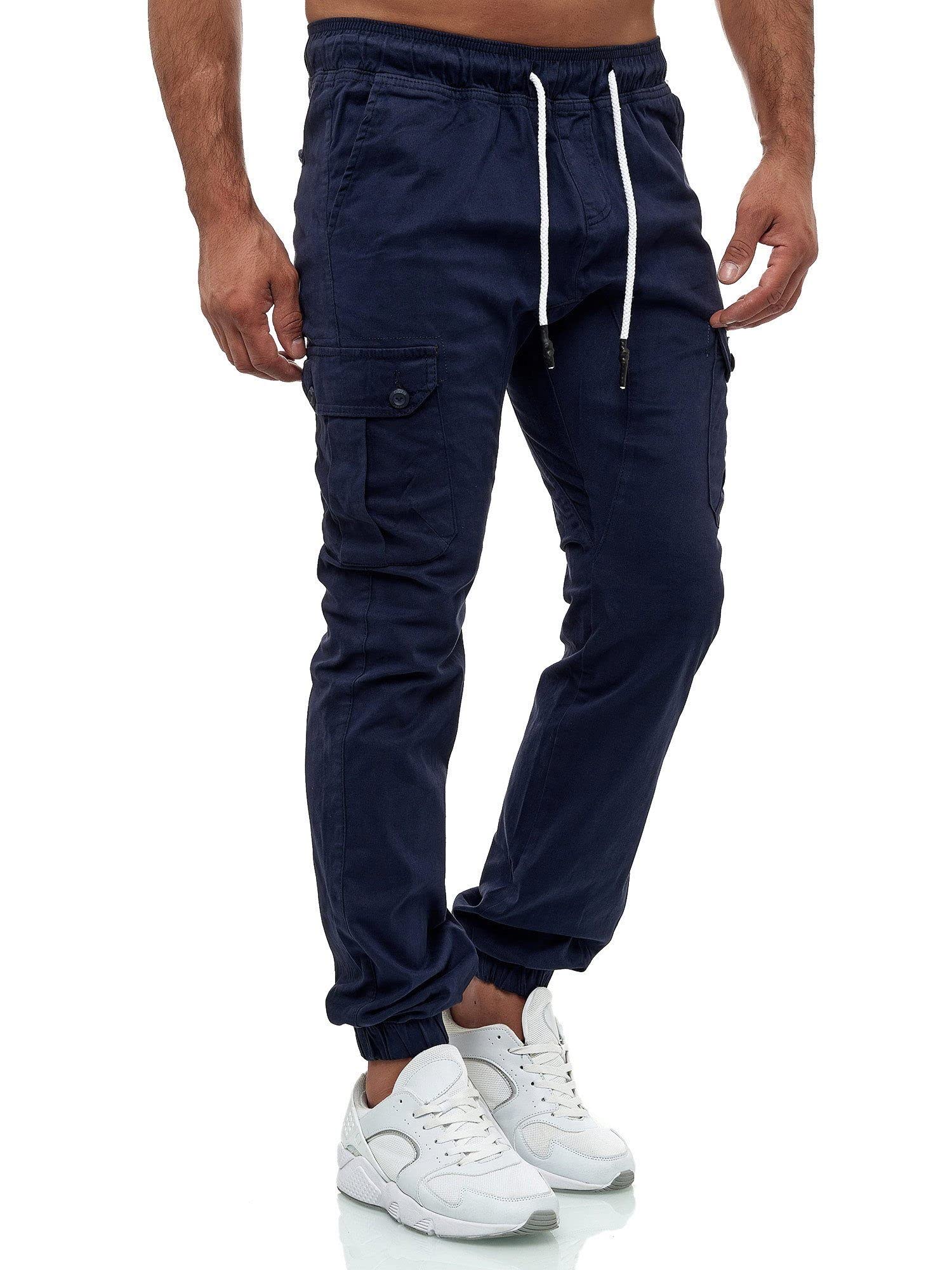 Tazzio Pantaloni cargo da uomo Jogger Chino Regular Fit Jeans 16610