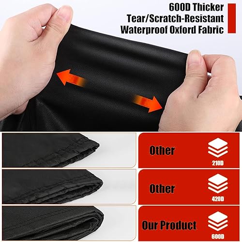 Miniatura 3 de Cubierta rectangular para hoguera de 36 pulgadas, 600D, cubierta para hoguera rectangular con parrilla, cubierta impermeable para fogata al aire