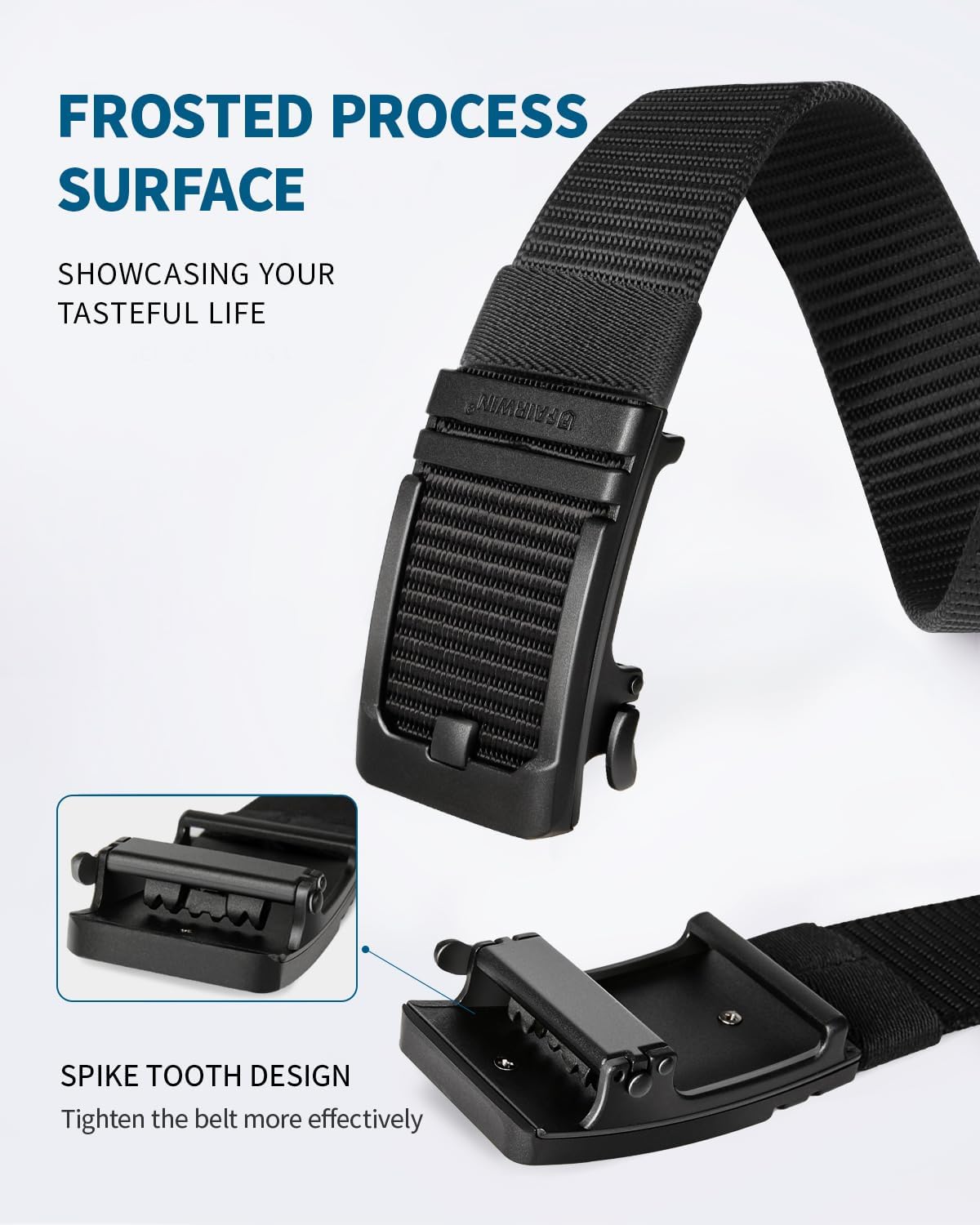 FAIRWIN Ratchet Belt Men - Tactical Nylon Web Belts, Gift for Work，Golf, Casual Jeans, Pants and Everyday Use - Image 2