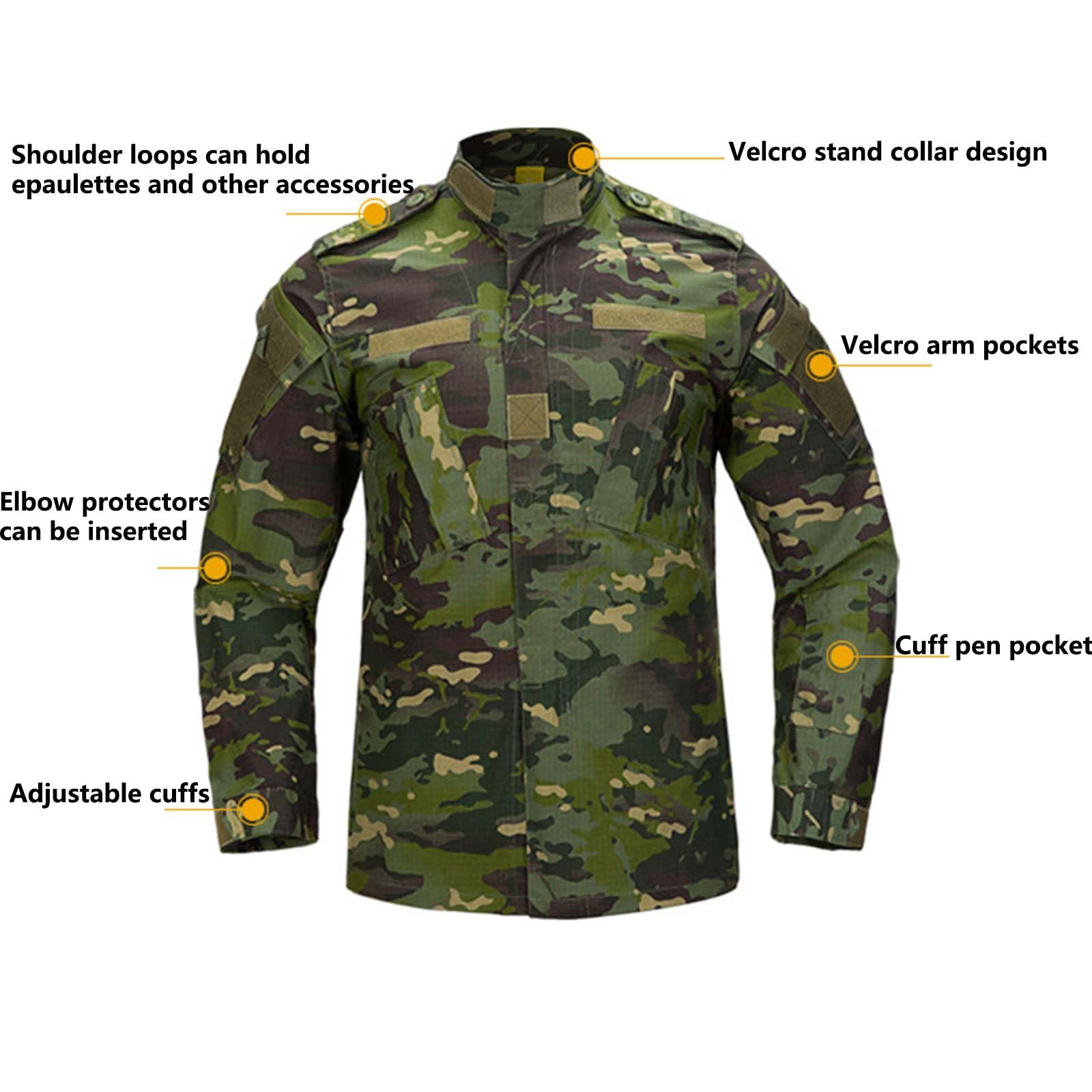 Traje De Ropa Táctica Combate De Caza De Camuflaje Táctico De Camuflaje Militar Conjunto De Traje De Ejército Uniforme BDU Ropa De Caza para Airsoft Paintball Caza Guerra