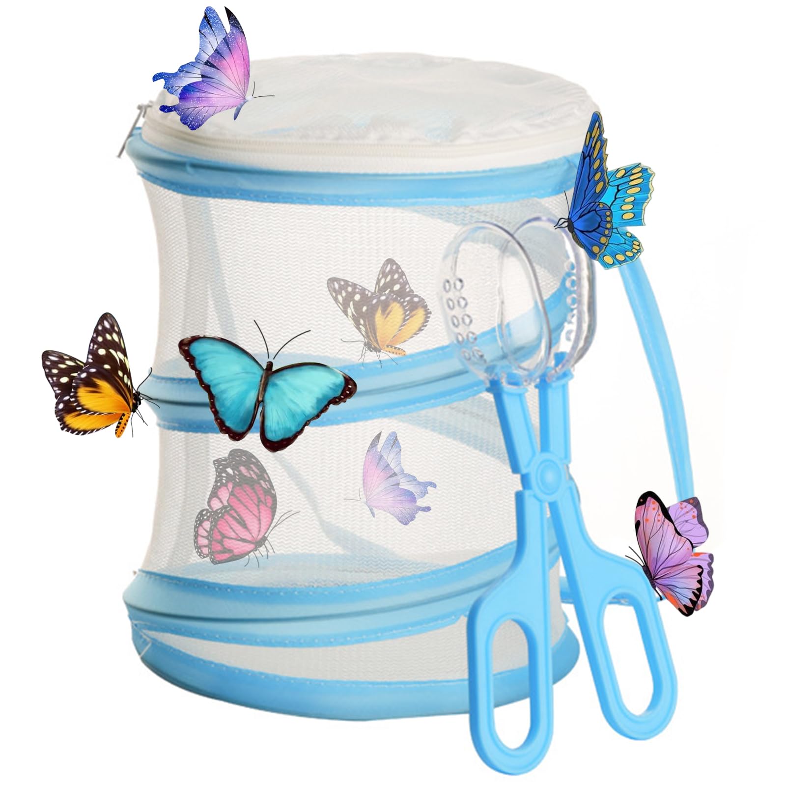 TAIZER Papillon Habitat Cage,Habitat d'Insectes Insecte Élevage Cages Cage Insectes Habitat Pliable Portable Cage Maille D'élevage d'insectes Culture Végétale Boîte Reptiles Insectes Cage Mesh