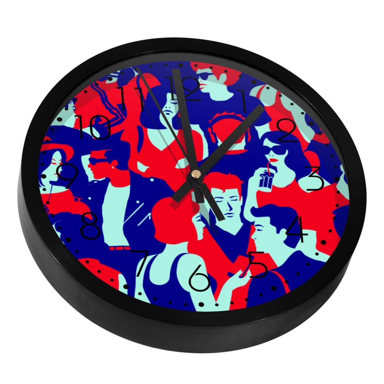 Horloge murale silencieuse à piles pour décoration de salon et de chambre