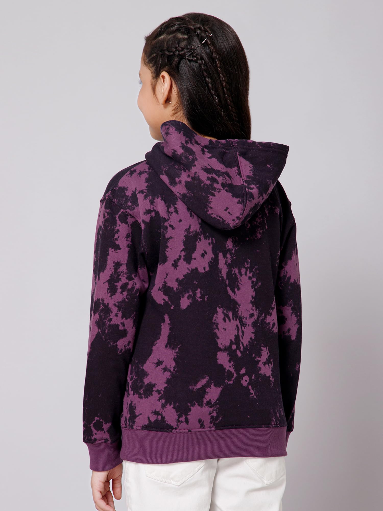 Alan Jones Clothing Girls Cotton Blend Hooded Neck Regular Sweatshirt(GL22-SW102-PR-15.16YRS_Purple_15Years-16Years) 2