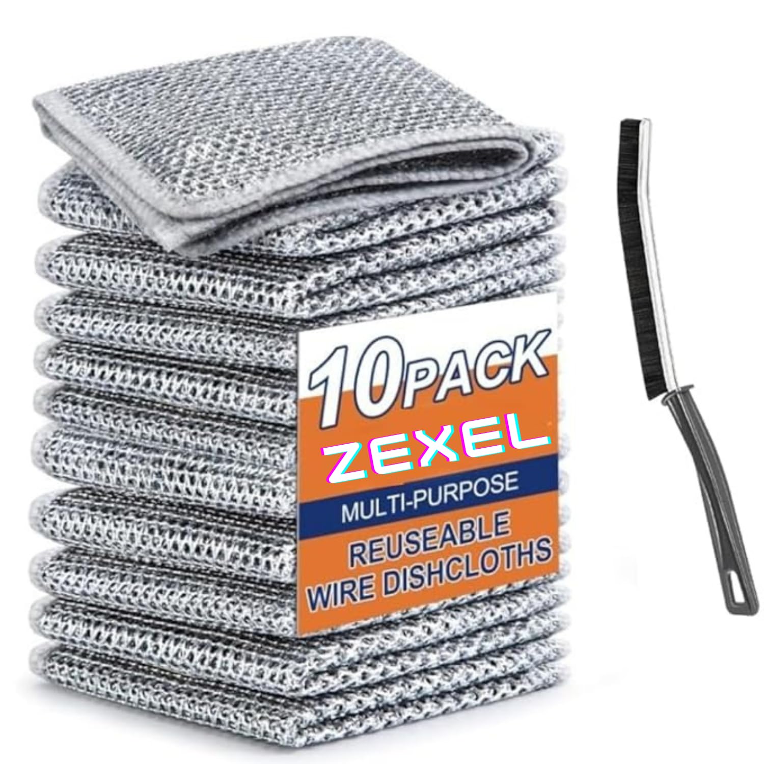 ZEXEL Pack of 12 Reuseable Non-Scratch Dish Wash Cleaning Cloths for Washing Dishes Sinks Counters Easy Rinsing Rags Kitchen Use (B0D2B585MP) Amazon Price History, Amazon Price Tracker