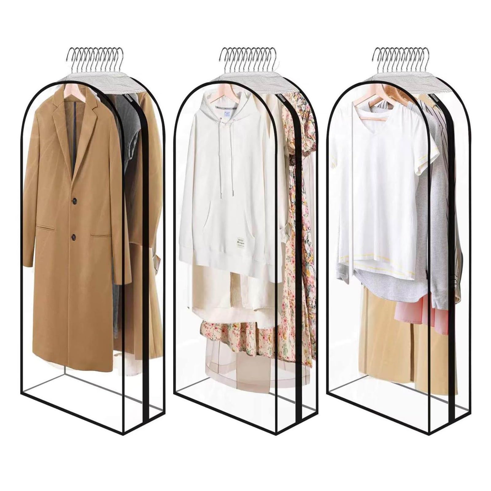 Clear Garment Bags PEVA Washable Garment Bags for Hanging Clothes with Zipper for Suit Jacket Suits Coats