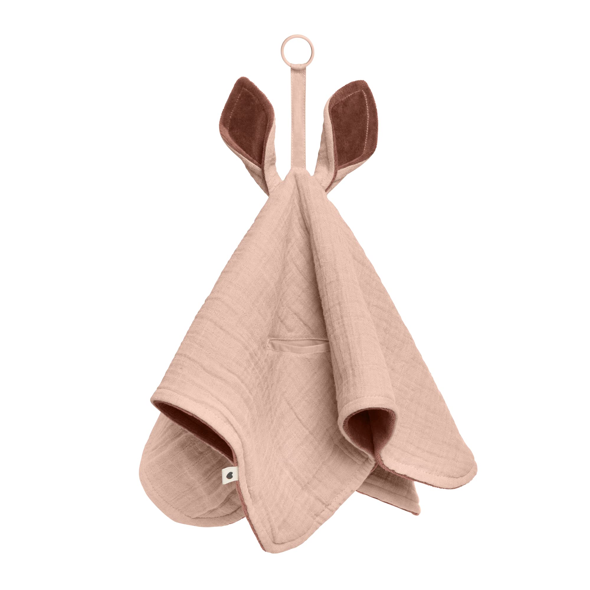 Bibs - Cuddle Cloth - A Baby Comforters Blanket With Kangaroo Ears - Danish Design - Made Organic Cotton - Perfect Newborn Baby Gifts, Blush